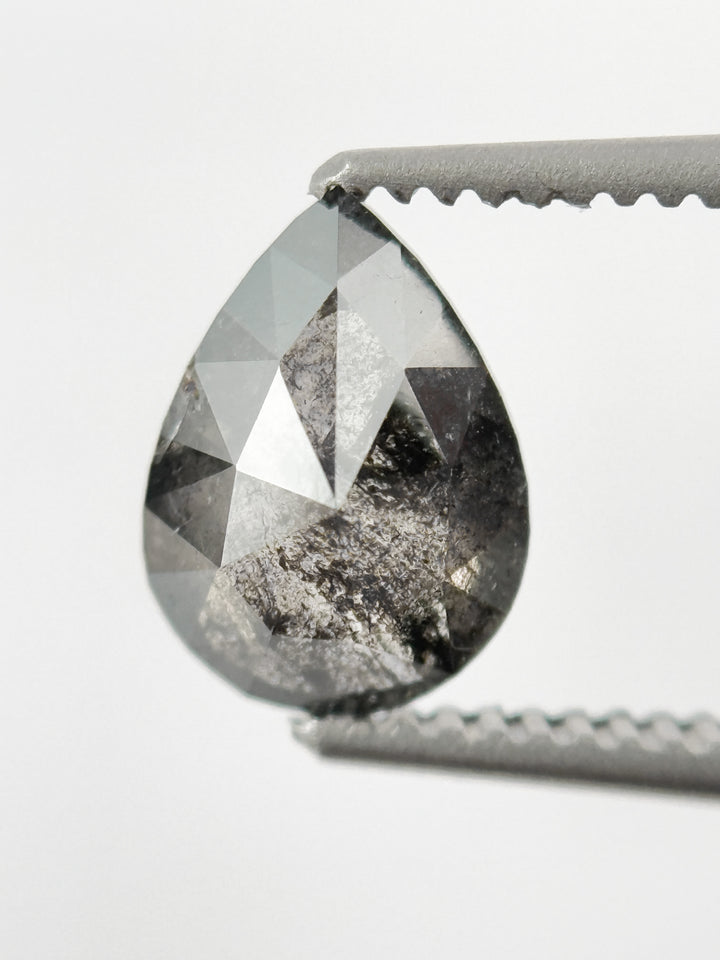 1.03 Ct Pear Rose Cut Grey Natural Fancy Diamond