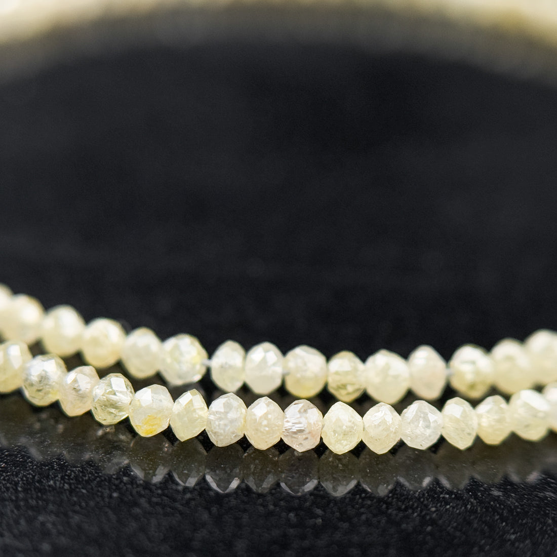 2.5 MM Round Beads Rose Cut Light Yellow Natural Polished Diamond