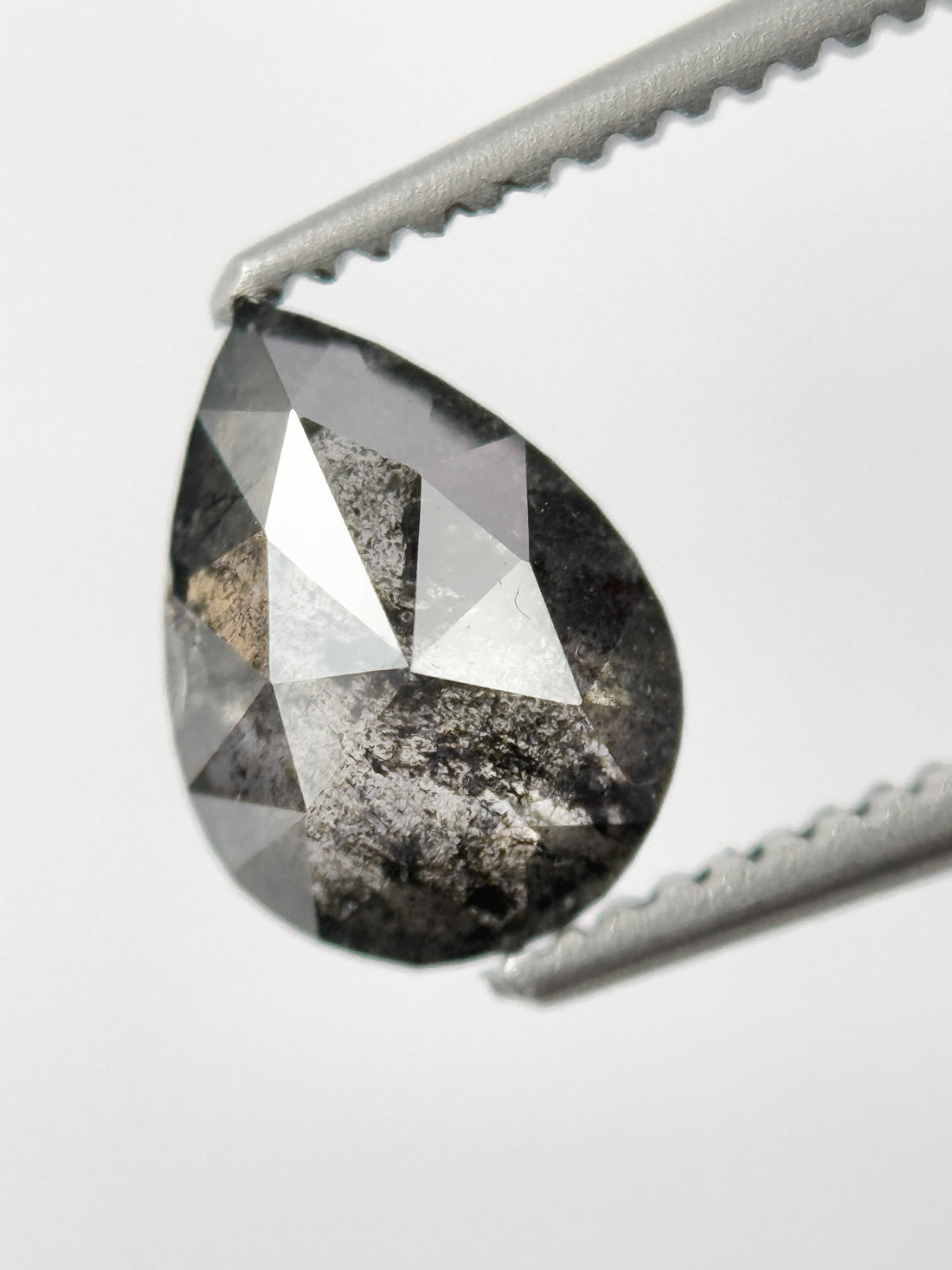 1.03 Ct Pear Rose Cut Grey Natural Fancy Diamond