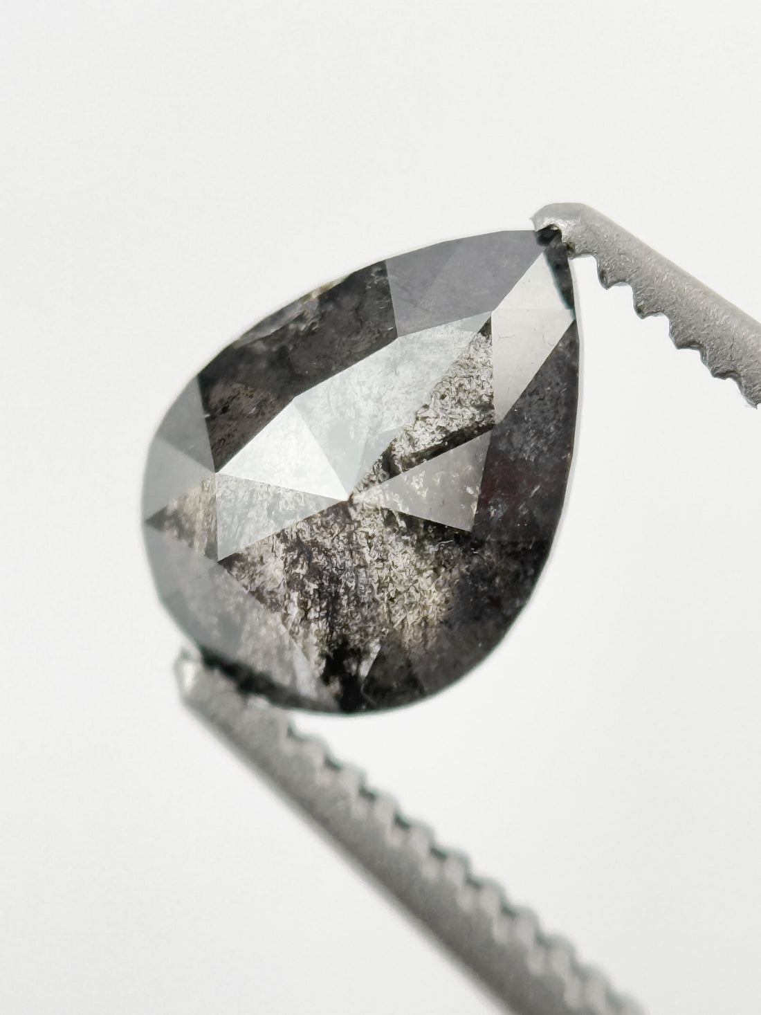 1.03 Ct Pear Rose Cut Grey Natural Fancy Diamond