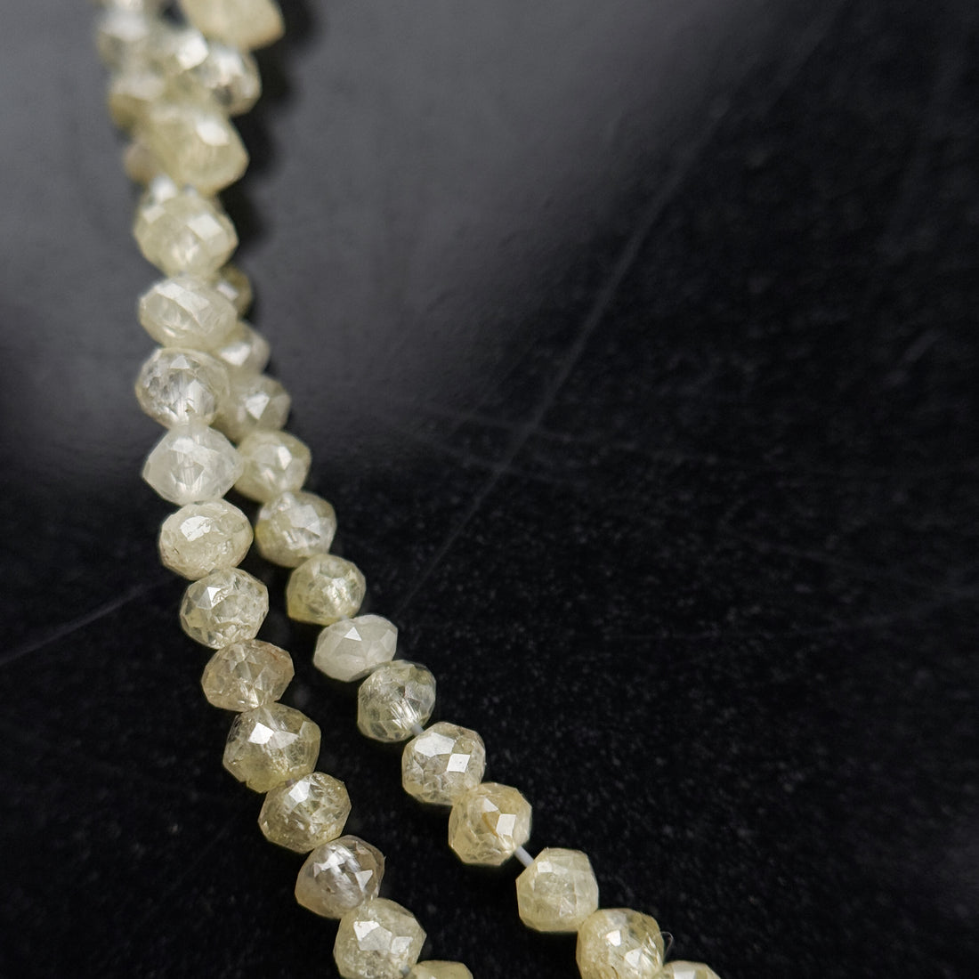 2.5 MM Round Beads Rose Cut Light Yellow Natural Polished Diamond