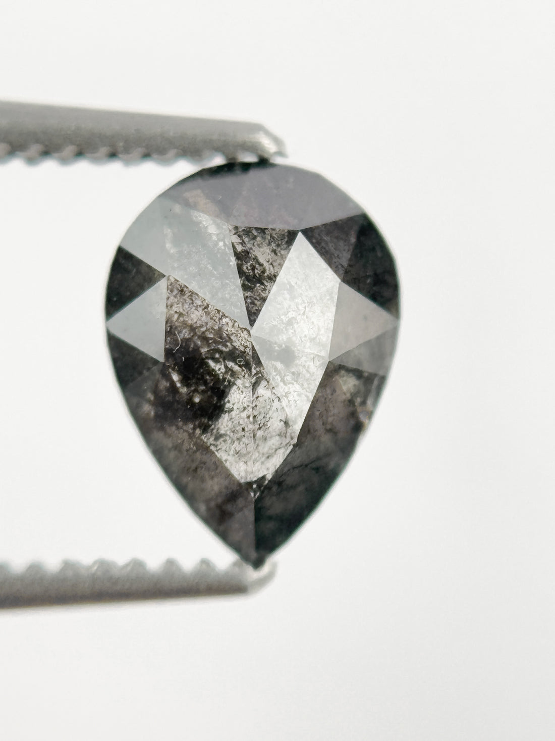 1.03 Ct Pear Rose Cut Grey Natural Fancy Diamond