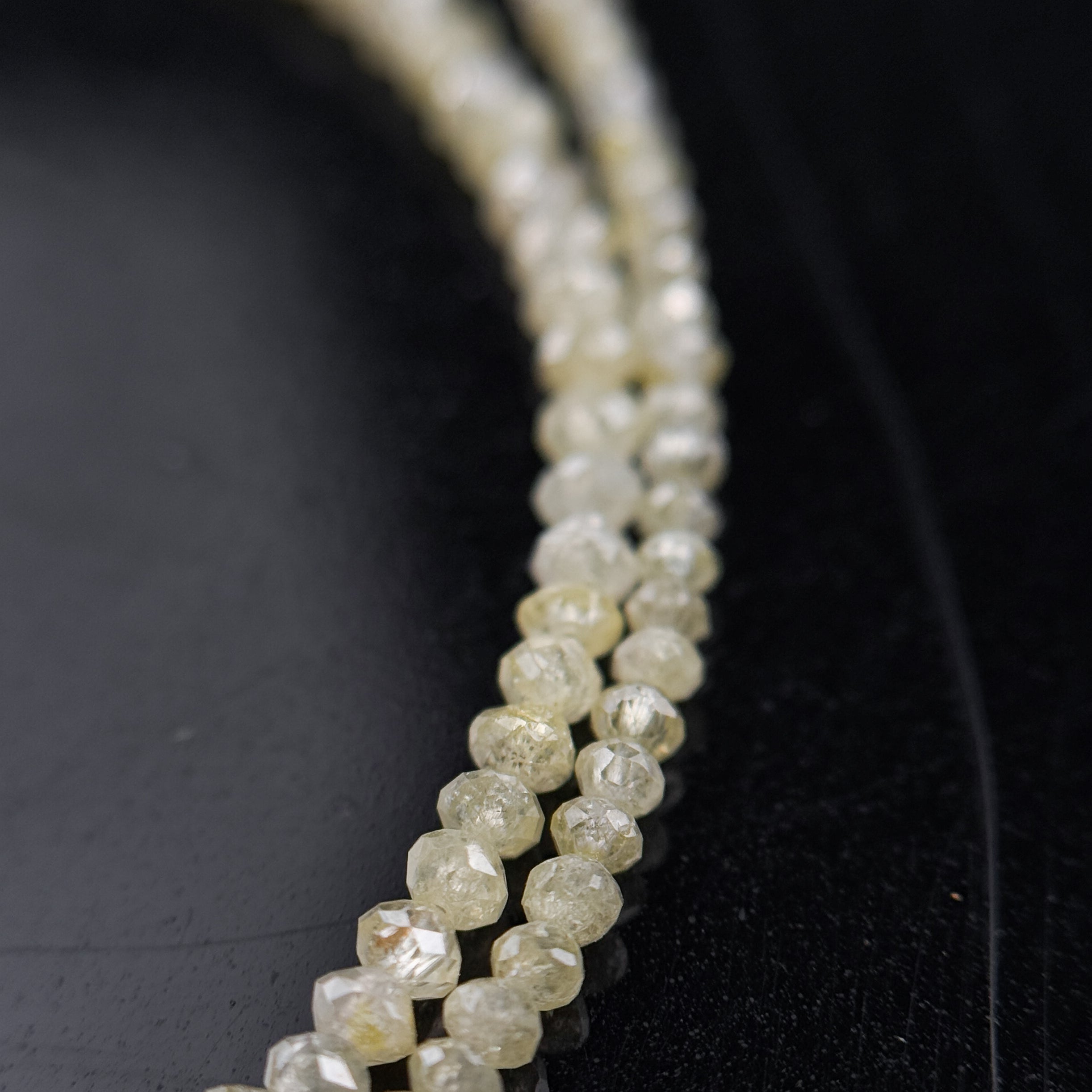 2.5 MM Round Beads Rose Cut Light Yellow Natural Polished Diamond