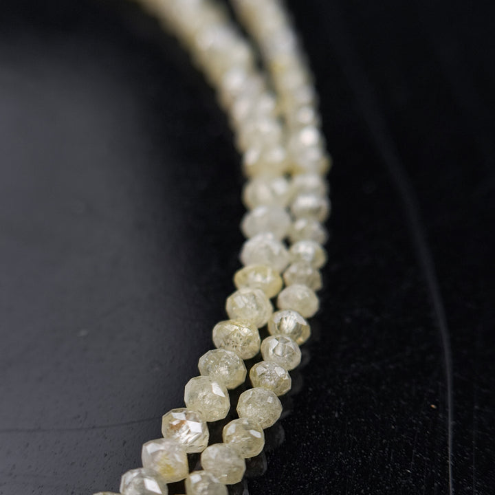 2.5 MM Round Beads Rose Cut Light Yellow Natural Polished Diamond