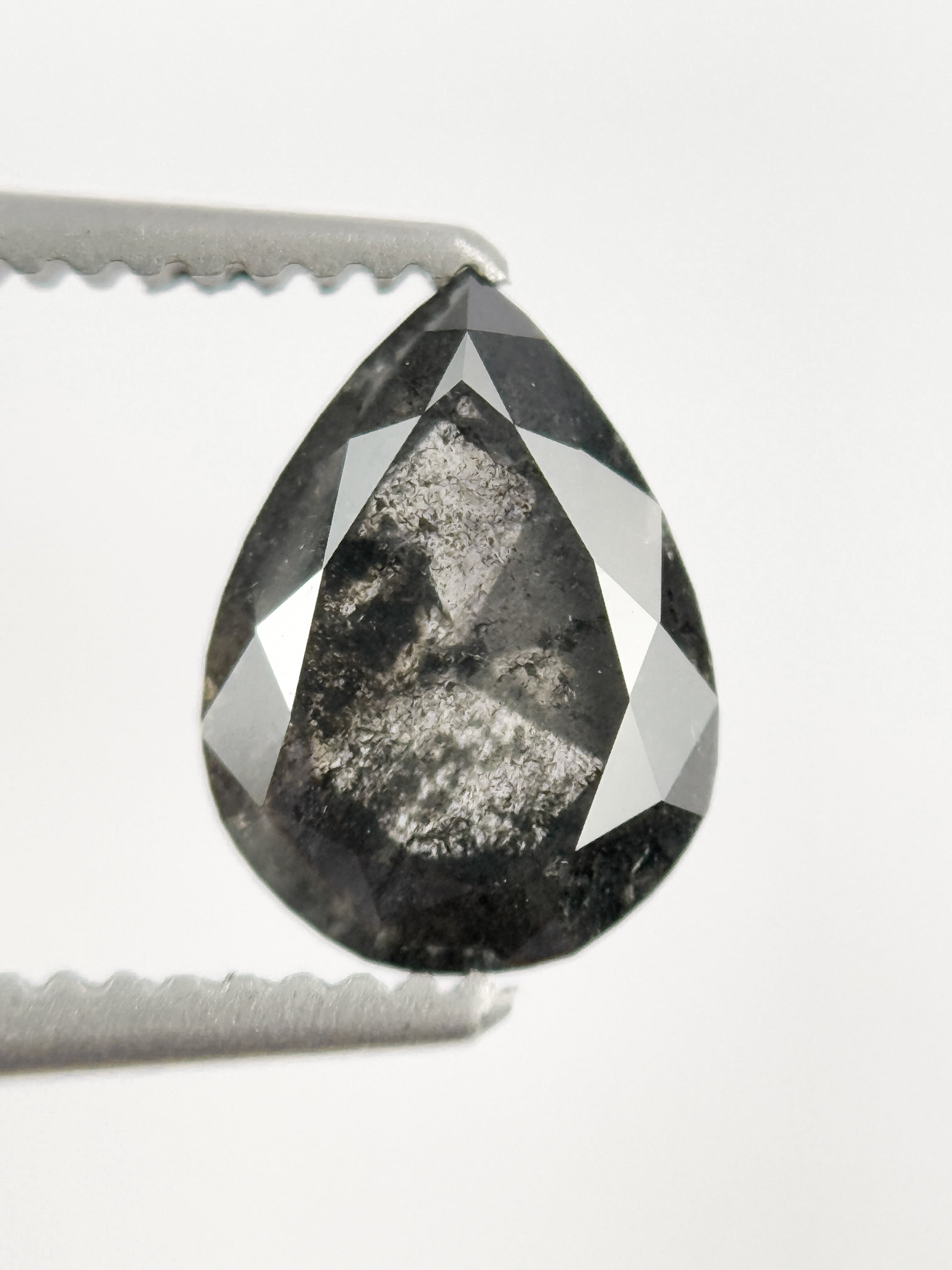 1.03 Ct Pear Rose Cut Grey Natural Fancy Diamond