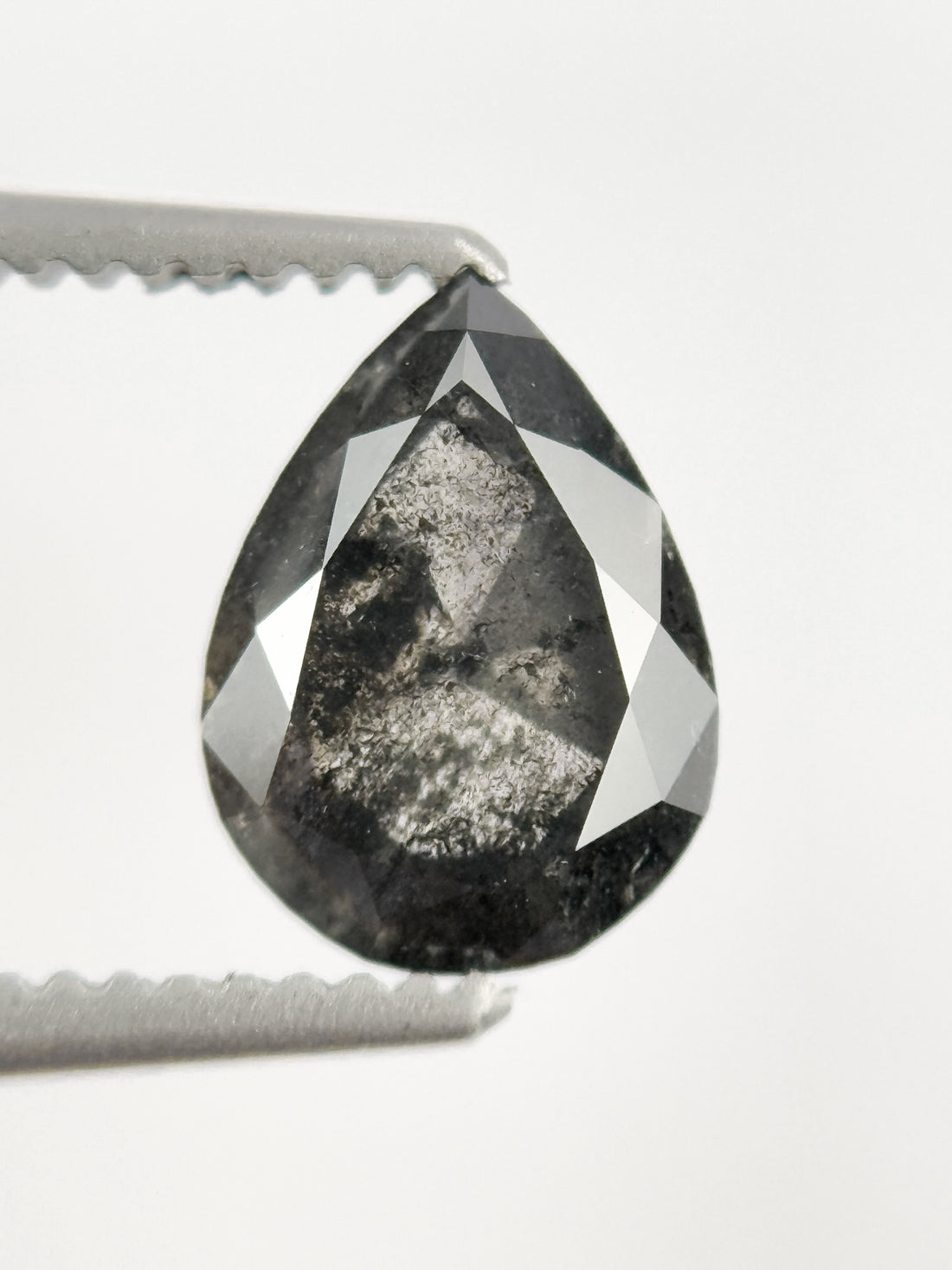 1.03 Ct Pear Rose Cut Grey Natural Fancy Diamond