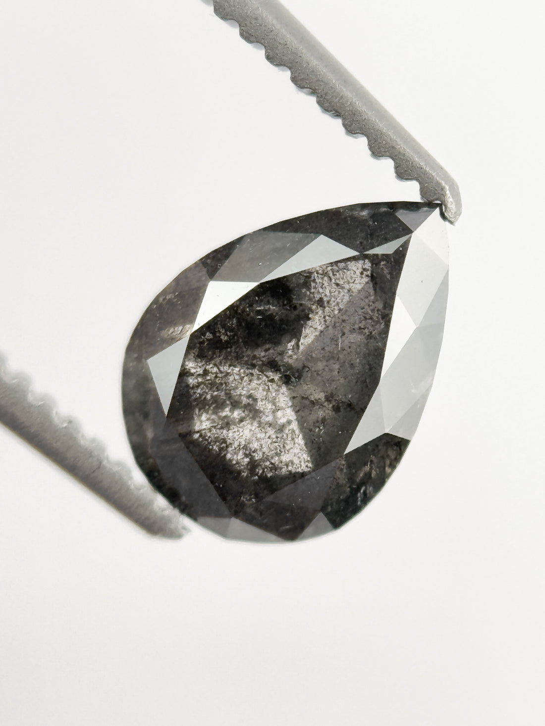 1.03 Ct Pear Rose Cut Grey Natural Fancy Diamond
