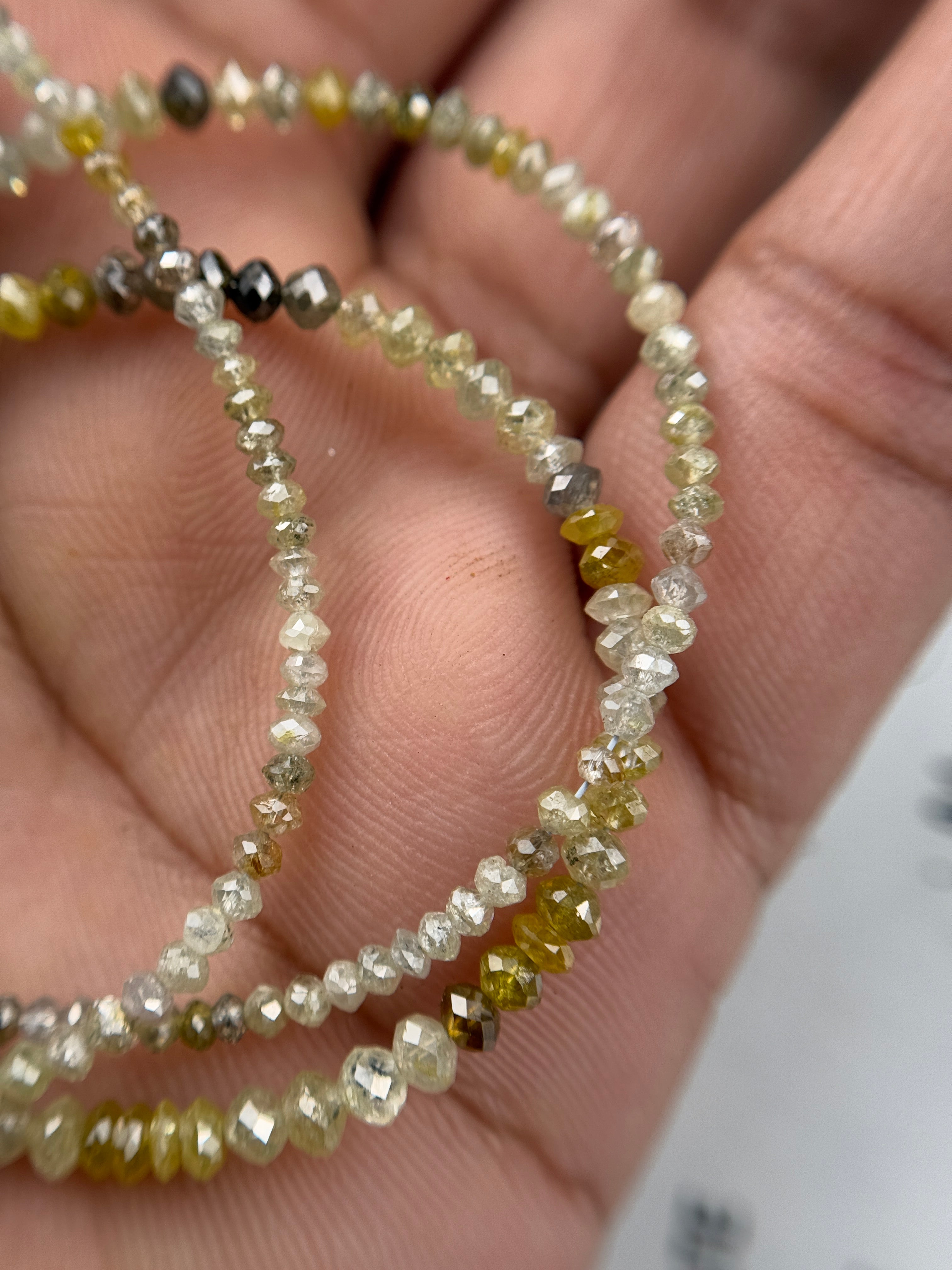 3 MM Round Beads Rose Cut Mix Natural Polished Diamond
