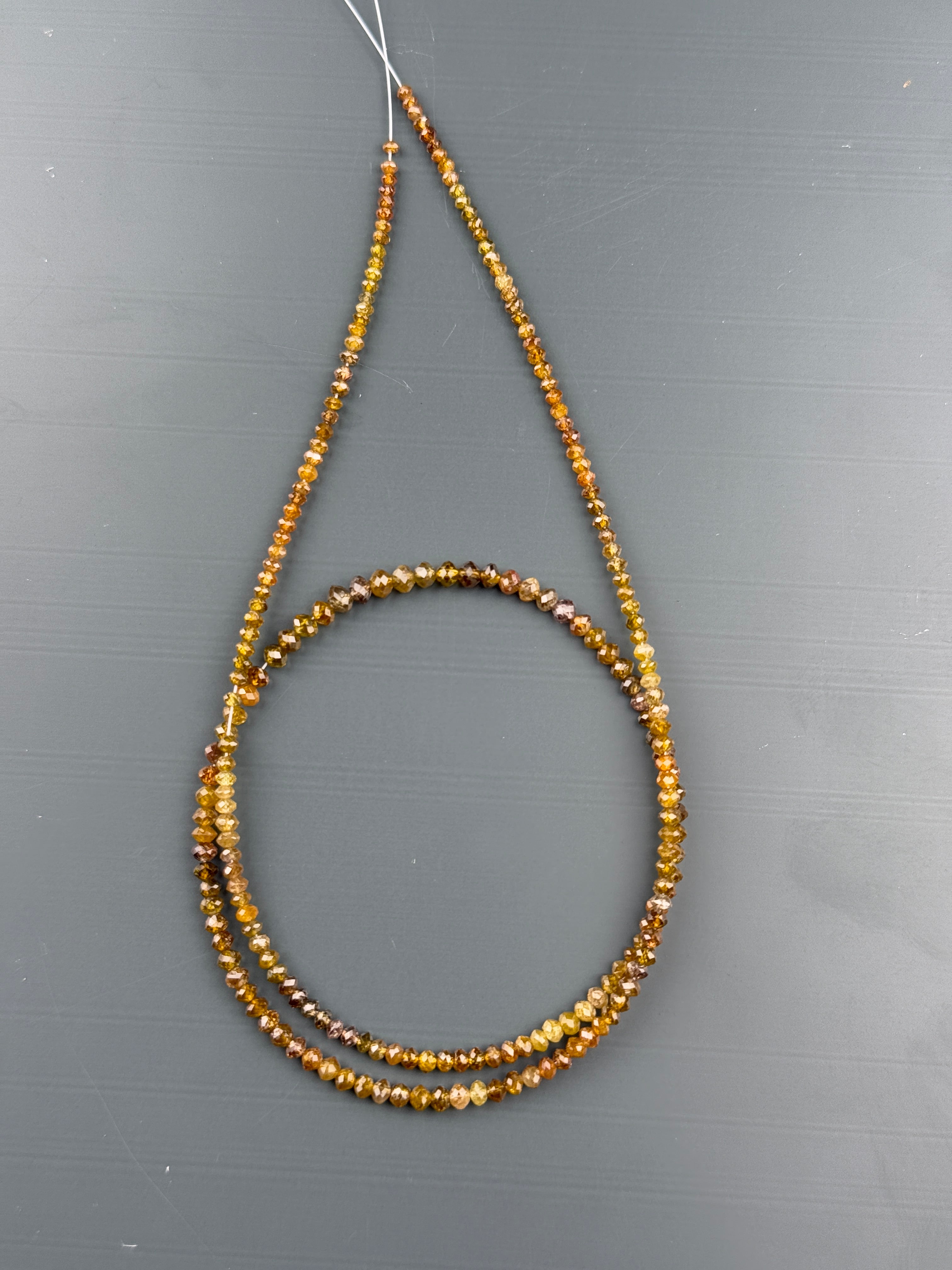 2.5 MM Round Beads Rose Cut Yellow Brown Natural Polished Diamond