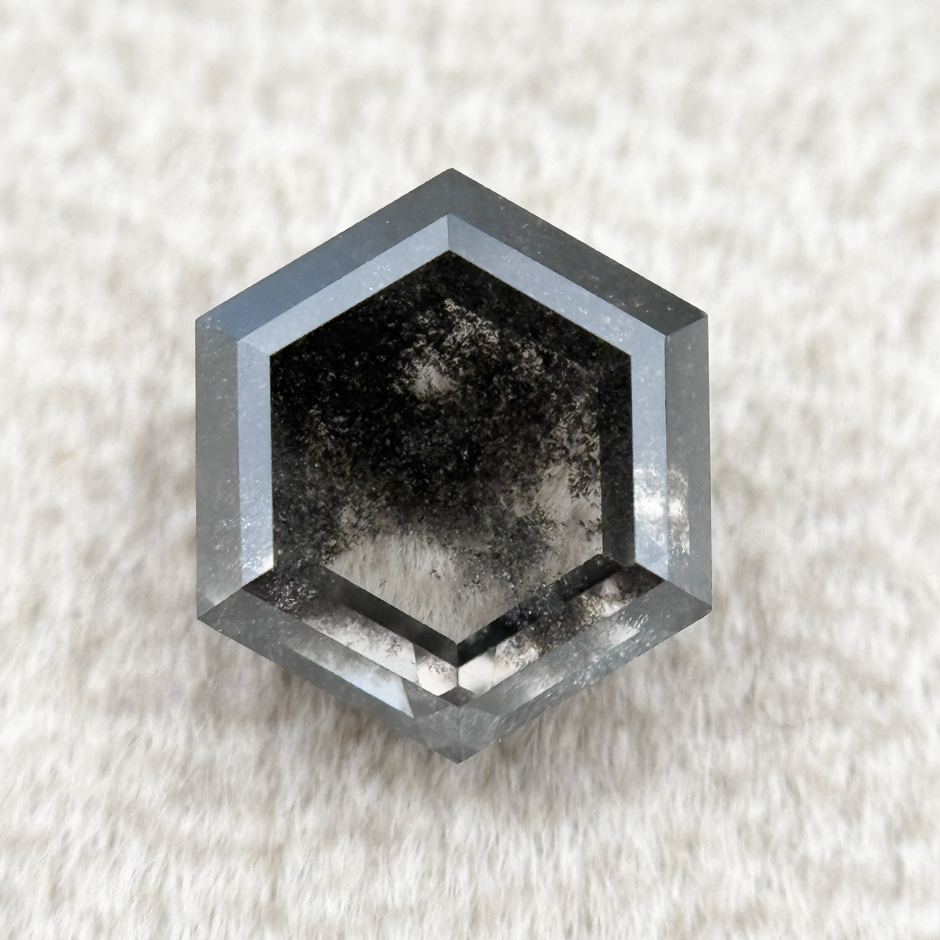 1.35 Ct Hexagon Rose Cut Grey Natural Minimal Diamond