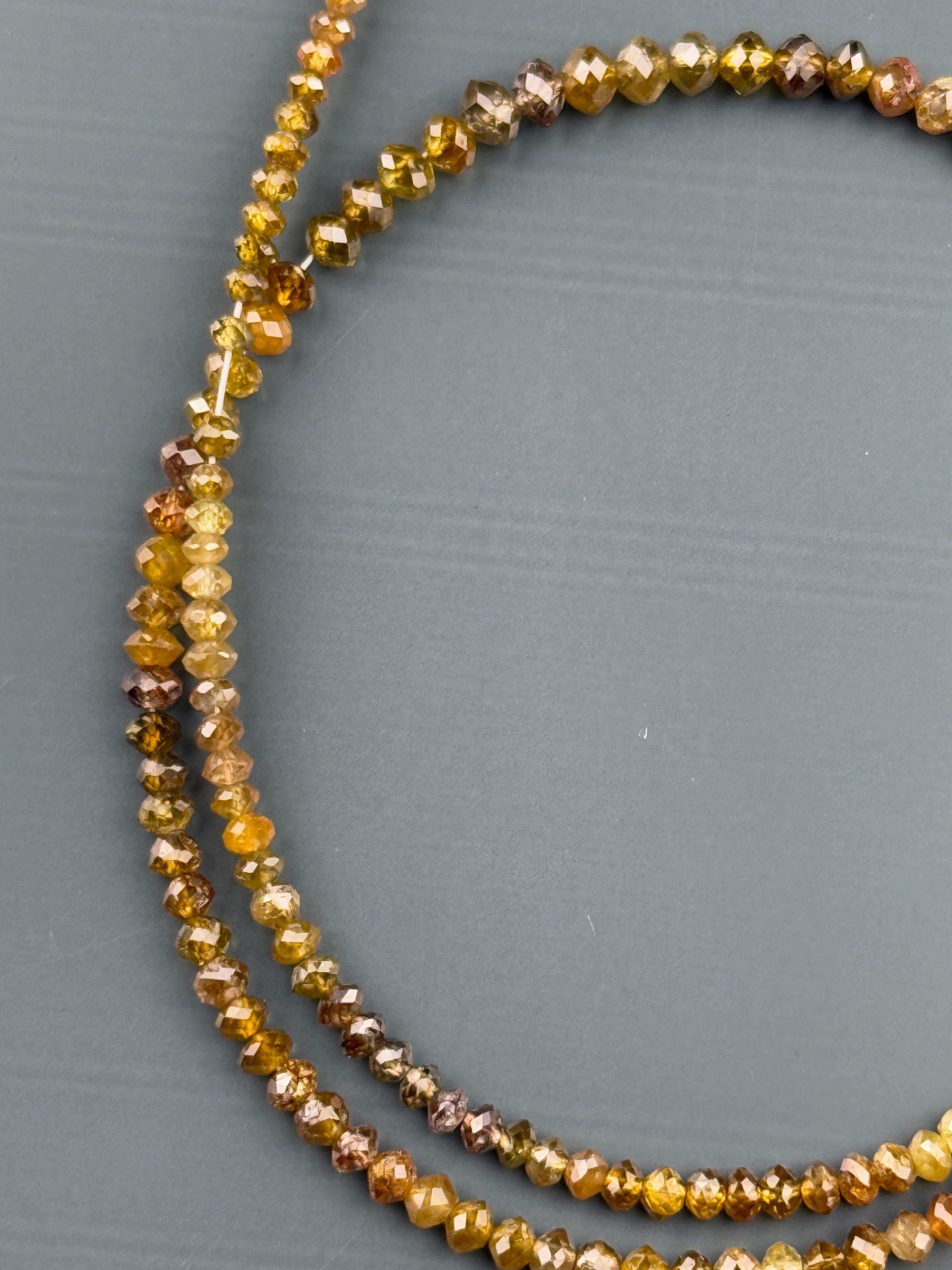 2.5 MM Round Beads Rose Cut Yellow Brown Natural Polished Diamond