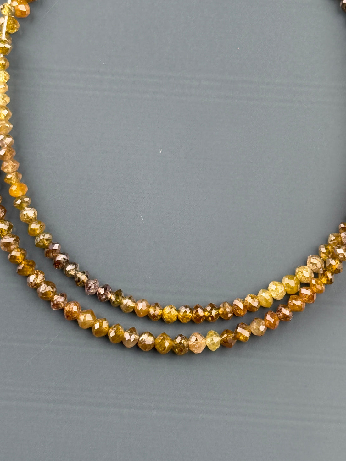 2.5 MM Round Beads Rose Cut Yellow Brown Natural Polished Diamond