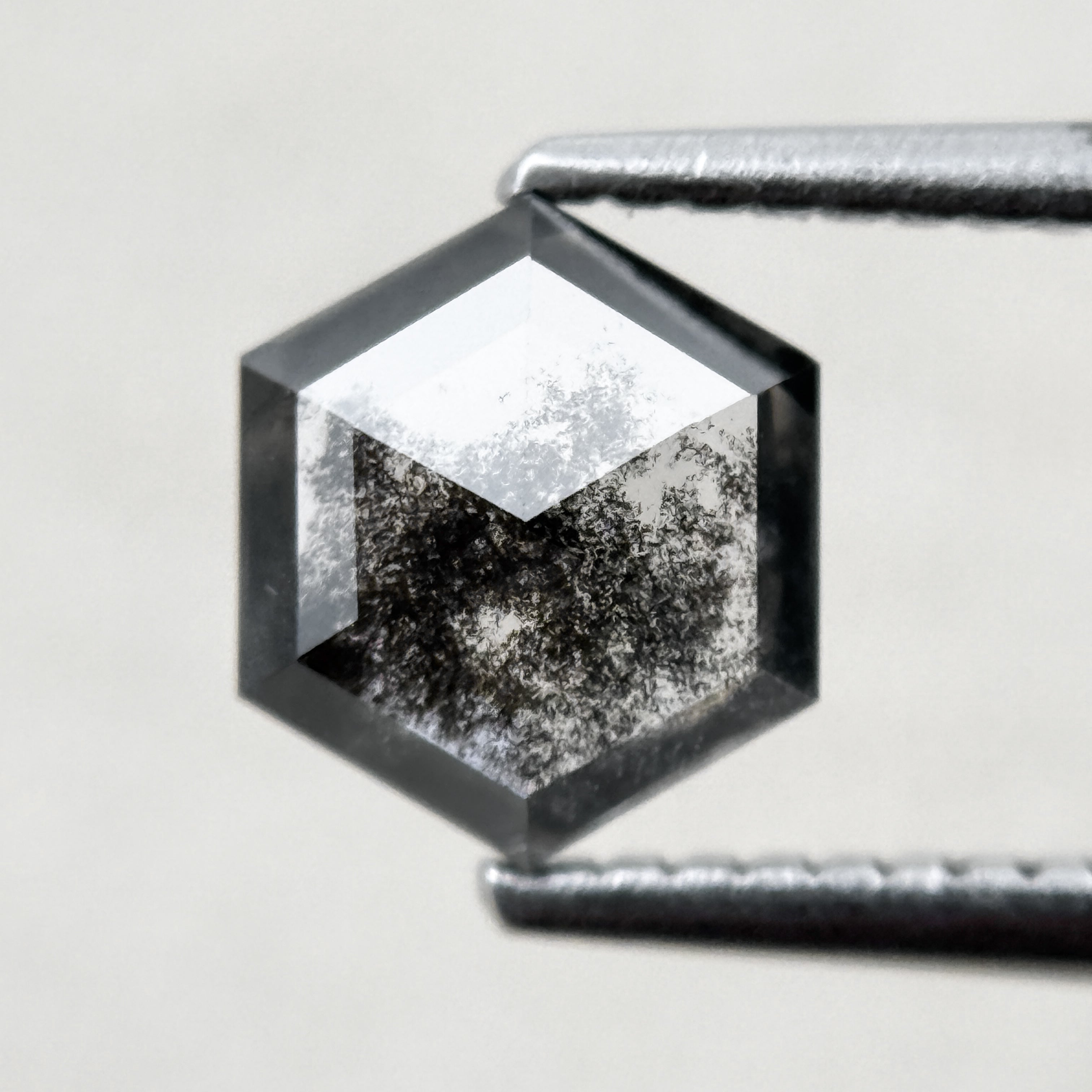 1.35 Ct Hexagon Rose Cut Grey Natural Minimal Diamond