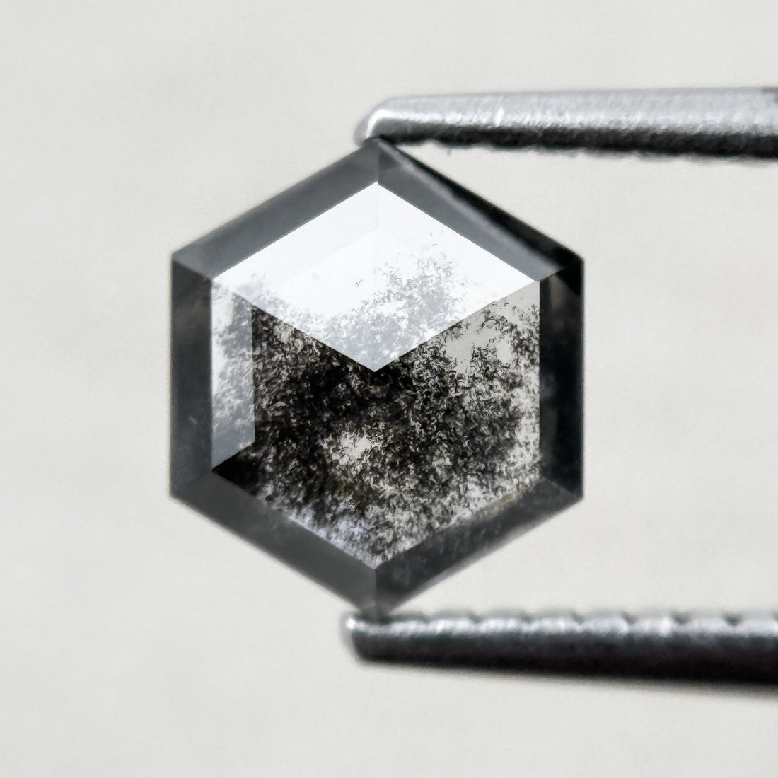 1.35 Ct Hexagon Rose Cut Grey Natural Minimal Diamond