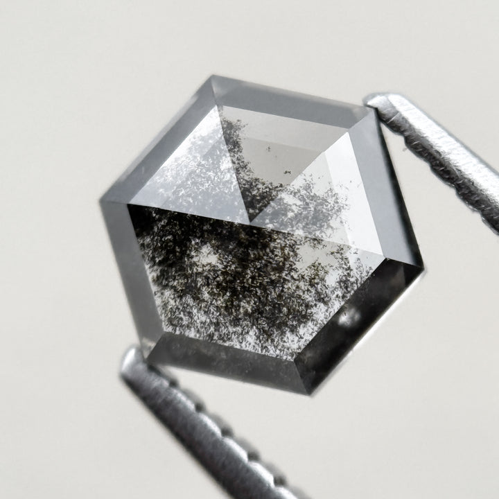 1.35 Ct Hexagon Rose Cut Grey Natural Minimal Diamond