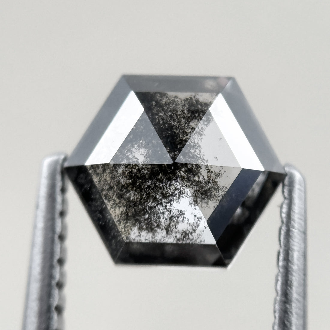 1.35 Ct Hexagon Rose Cut Grey Natural Minimal Diamond