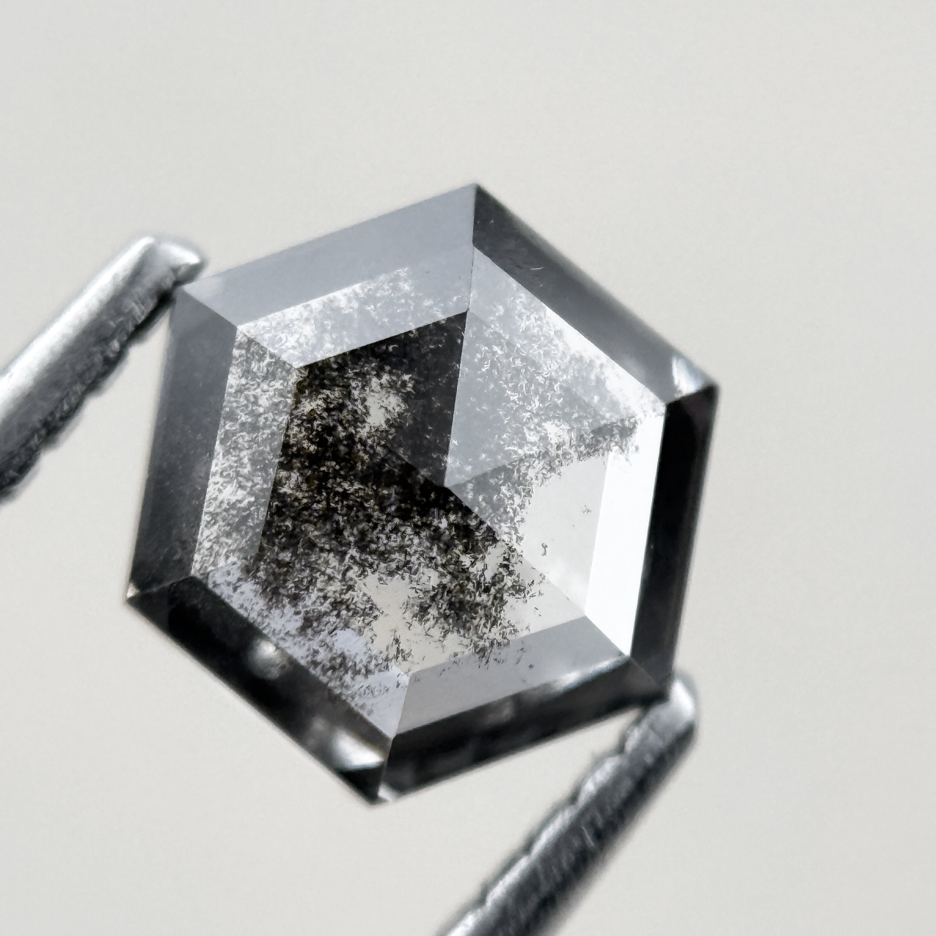 1.35 Ct Hexagon Rose Cut Grey Natural Minimal Diamond