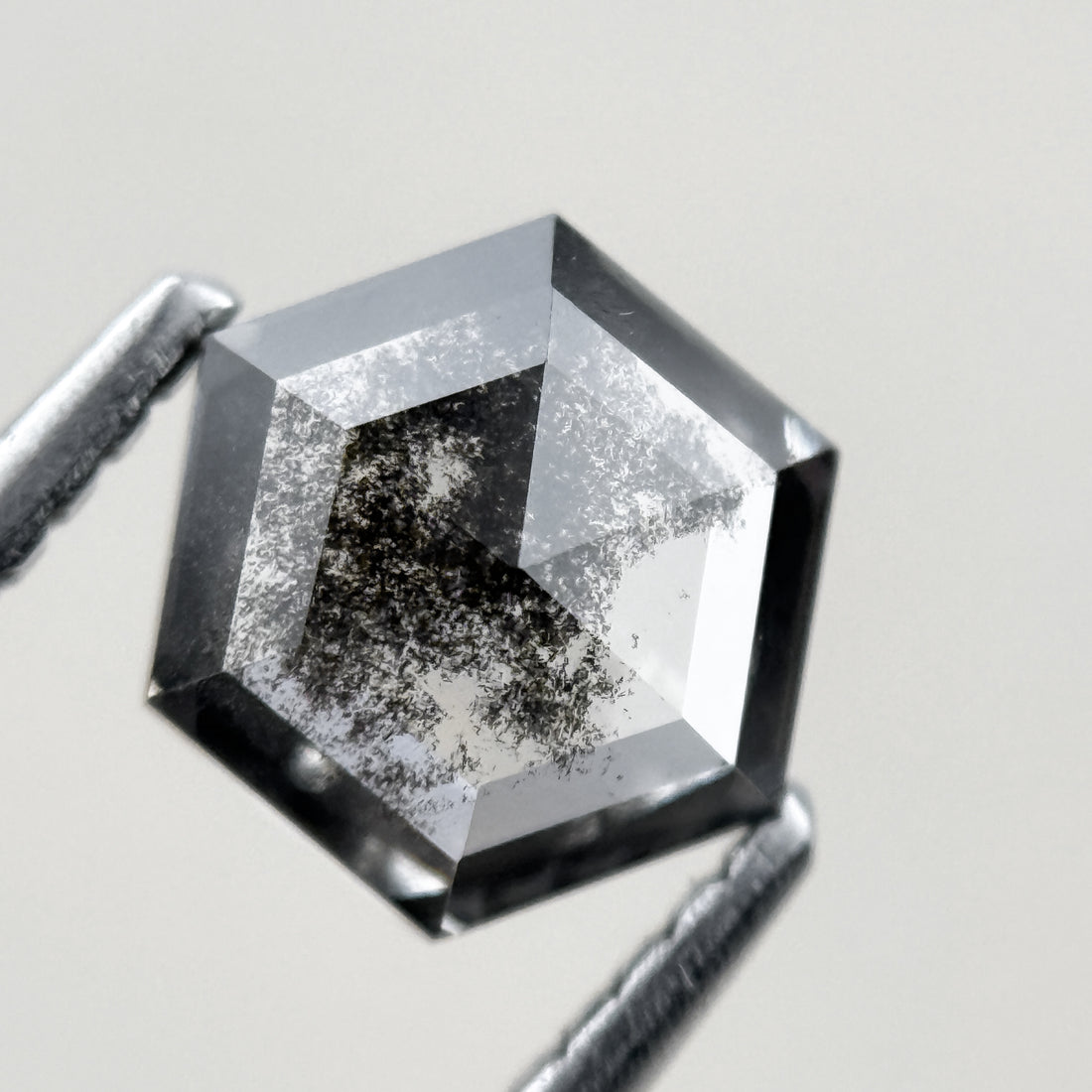1.35 Ct Hexagon Rose Cut Grey Natural Minimal Diamond