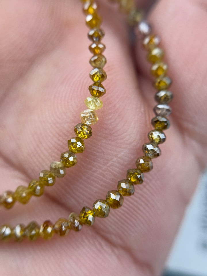2.5 MM Round Beads Rose Cut Yellow Brown Natural Polished Diamond