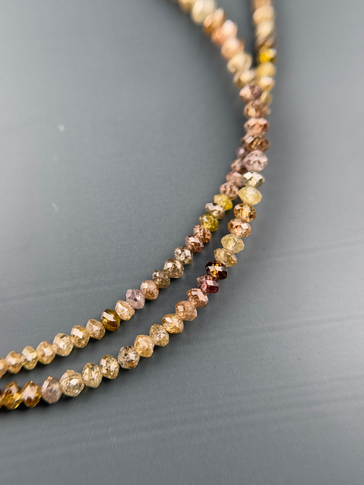 2.5 MM Round Beads Rose Cut Mix Natural Fancy Diamond