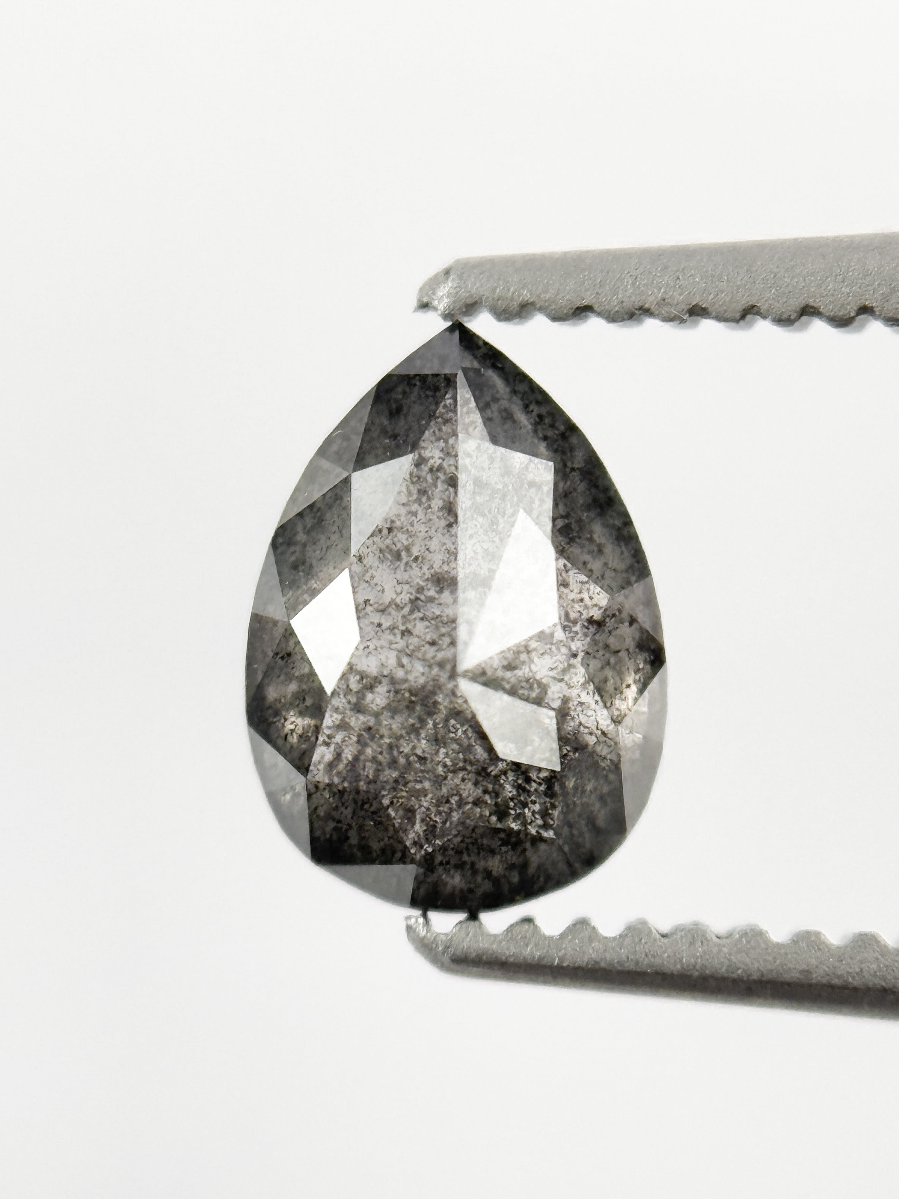 0.76 Ct Pear Rose Cut Grey Natural Inspire Diamond