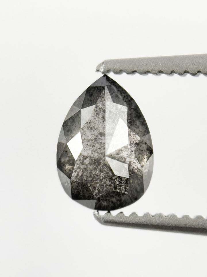 0.76 Ct Pear Rose Cut Grey Natural Inspire Diamond