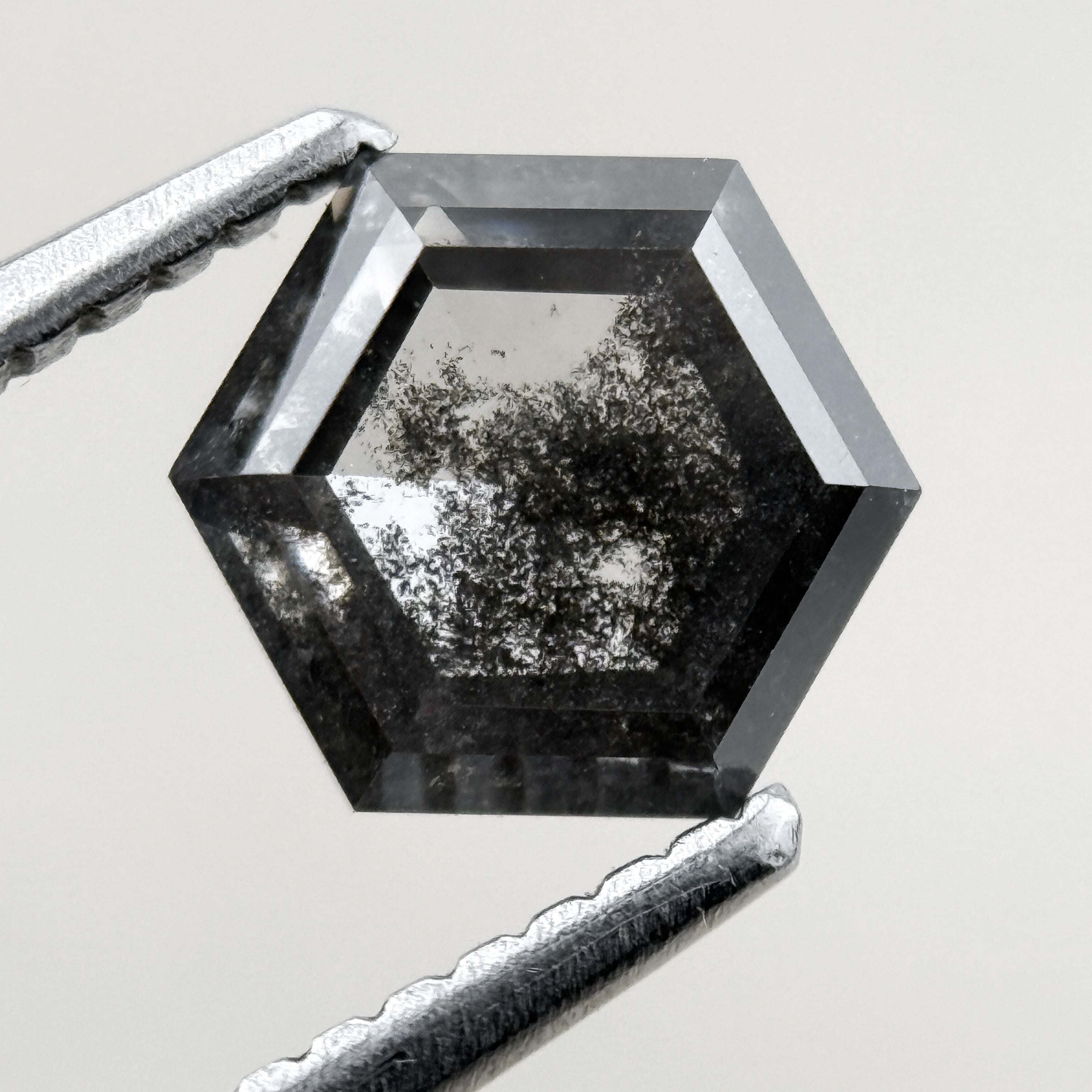 1.35 Ct Hexagon Rose Cut Grey Natural Minimal Diamond