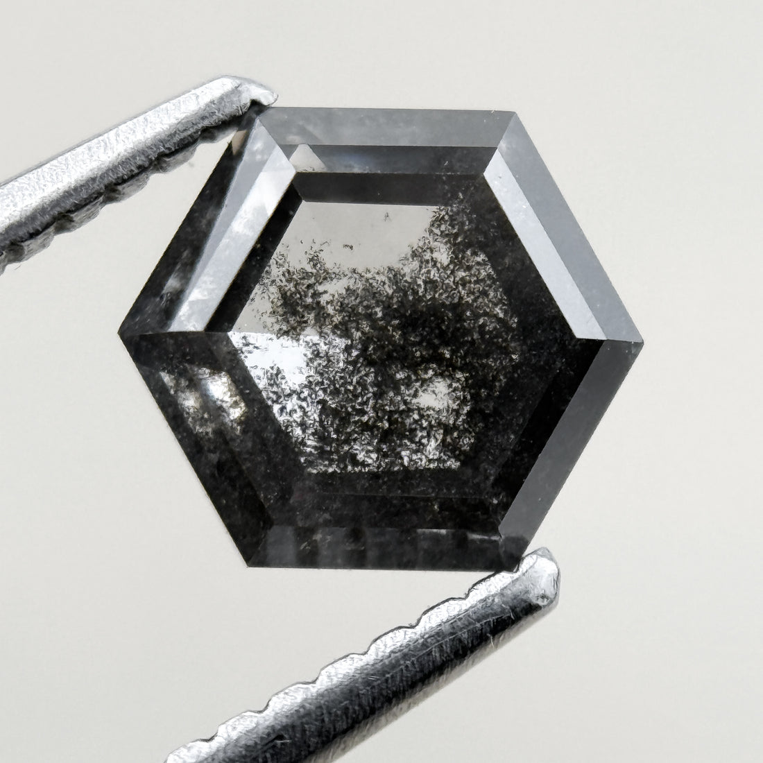1.35 Ct Hexagon Rose Cut Grey Natural Minimal Diamond