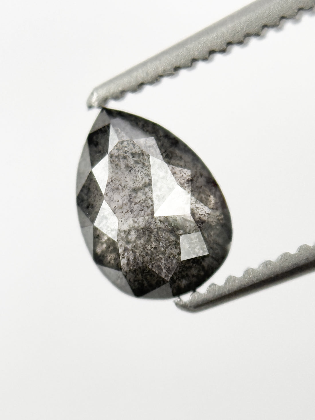 0.76 Ct Pear Rose Cut Grey Natural Inspire Diamond