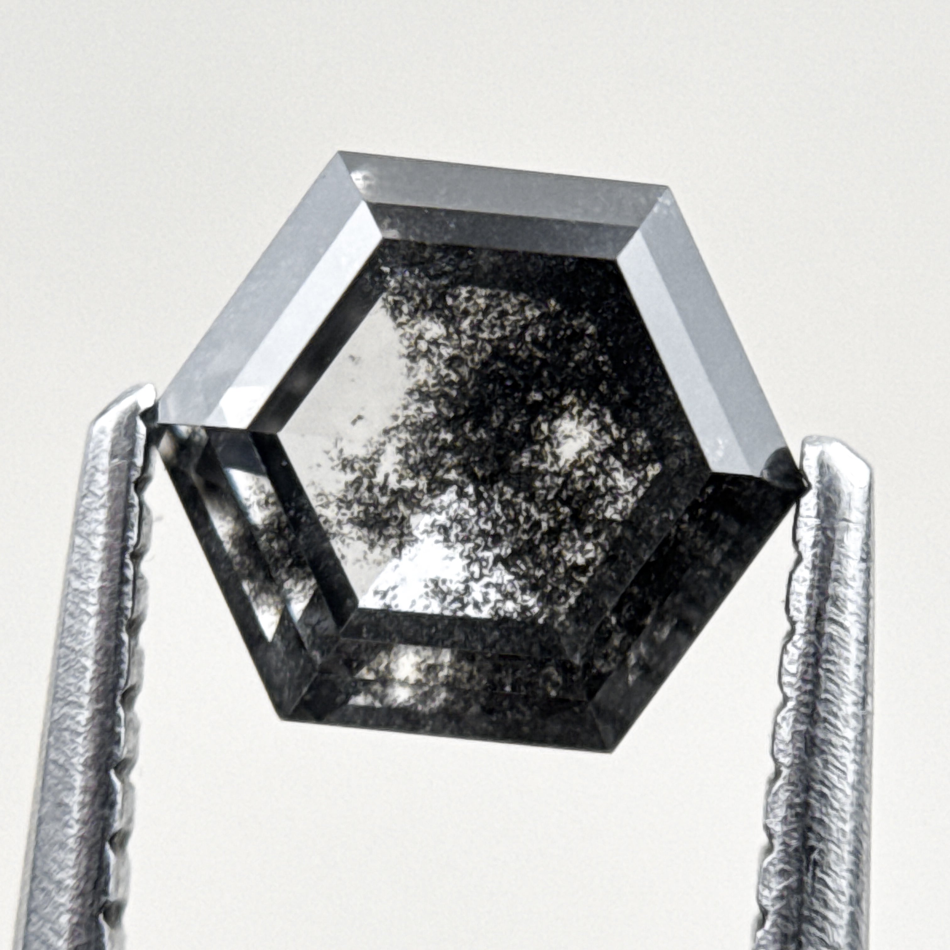 1.35 Ct Hexagon Rose Cut Grey Natural Minimal Diamond