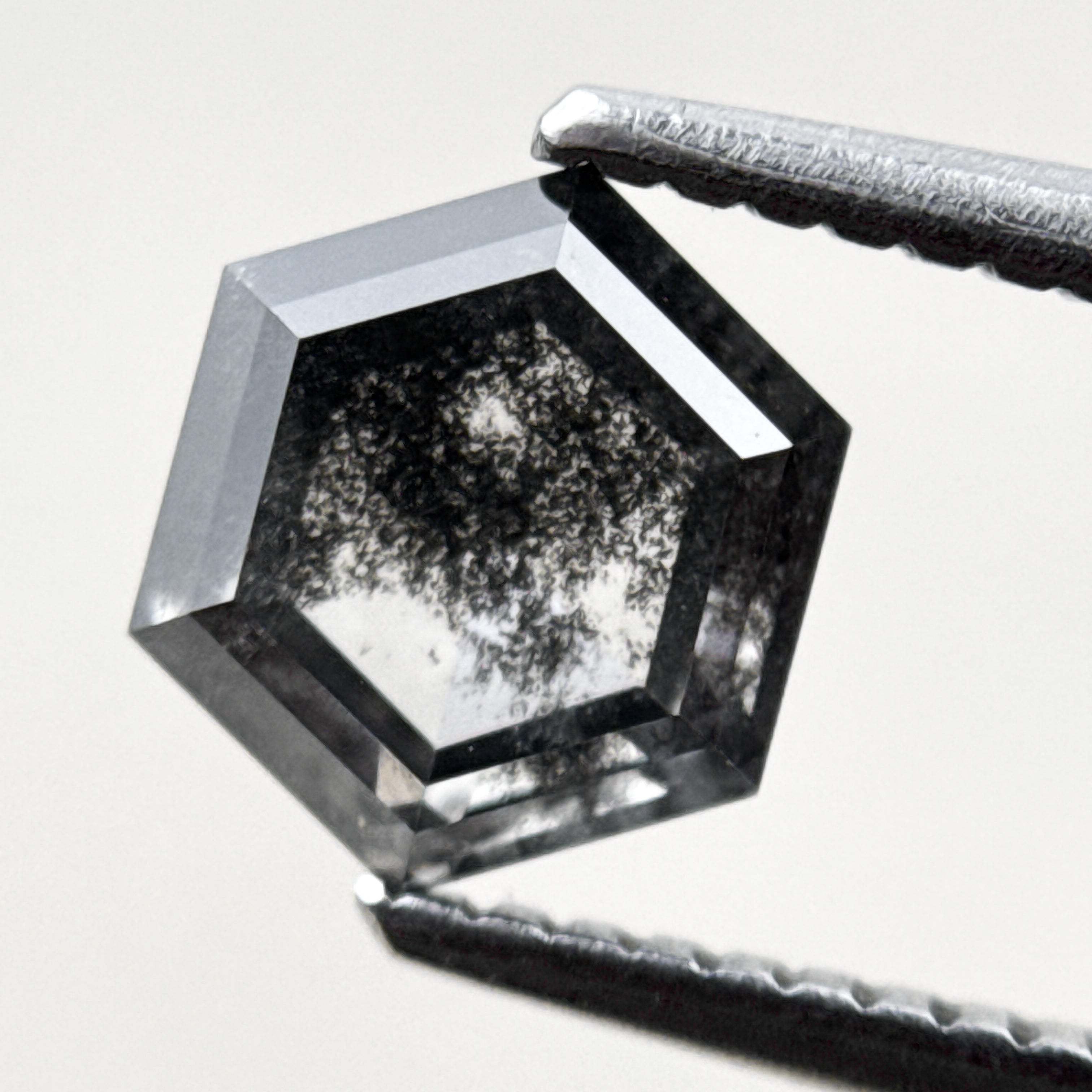 1.35 Ct Hexagon Rose Cut Grey Natural Minimal Diamond