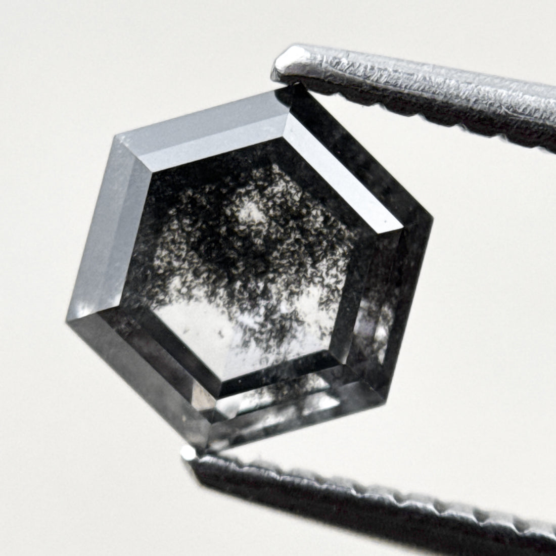 1.35 Ct Hexagon Rose Cut Grey Natural Minimal Diamond