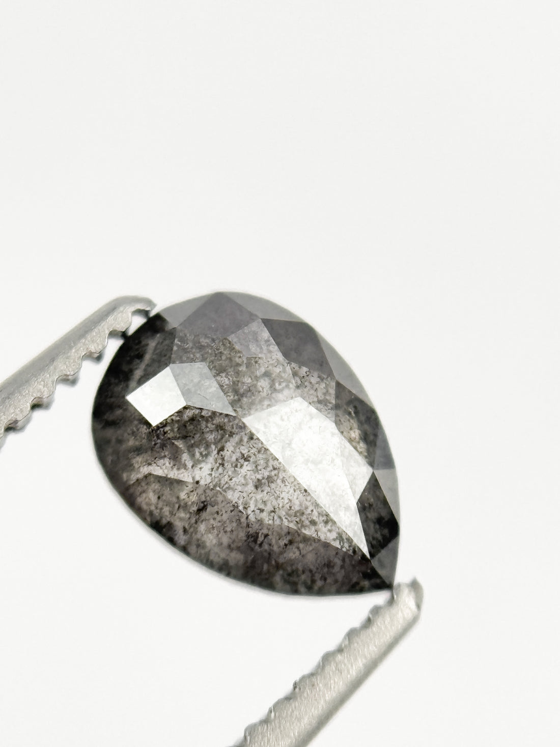 0.76 Ct Pear Rose Cut Grey Natural Inspire Diamond