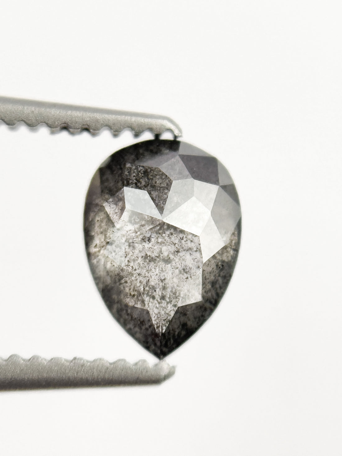 0.76 Ct Pear Rose Cut Grey Natural Inspire Diamond