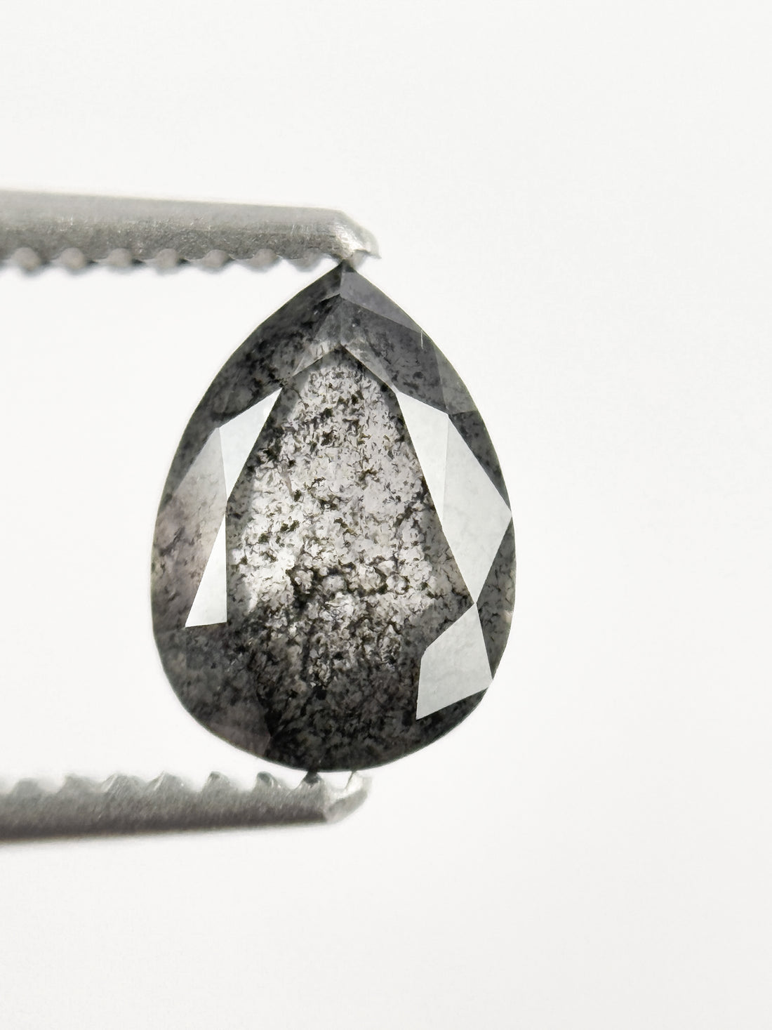 0.76 Ct Pear Rose Cut Grey Natural Inspire Diamond