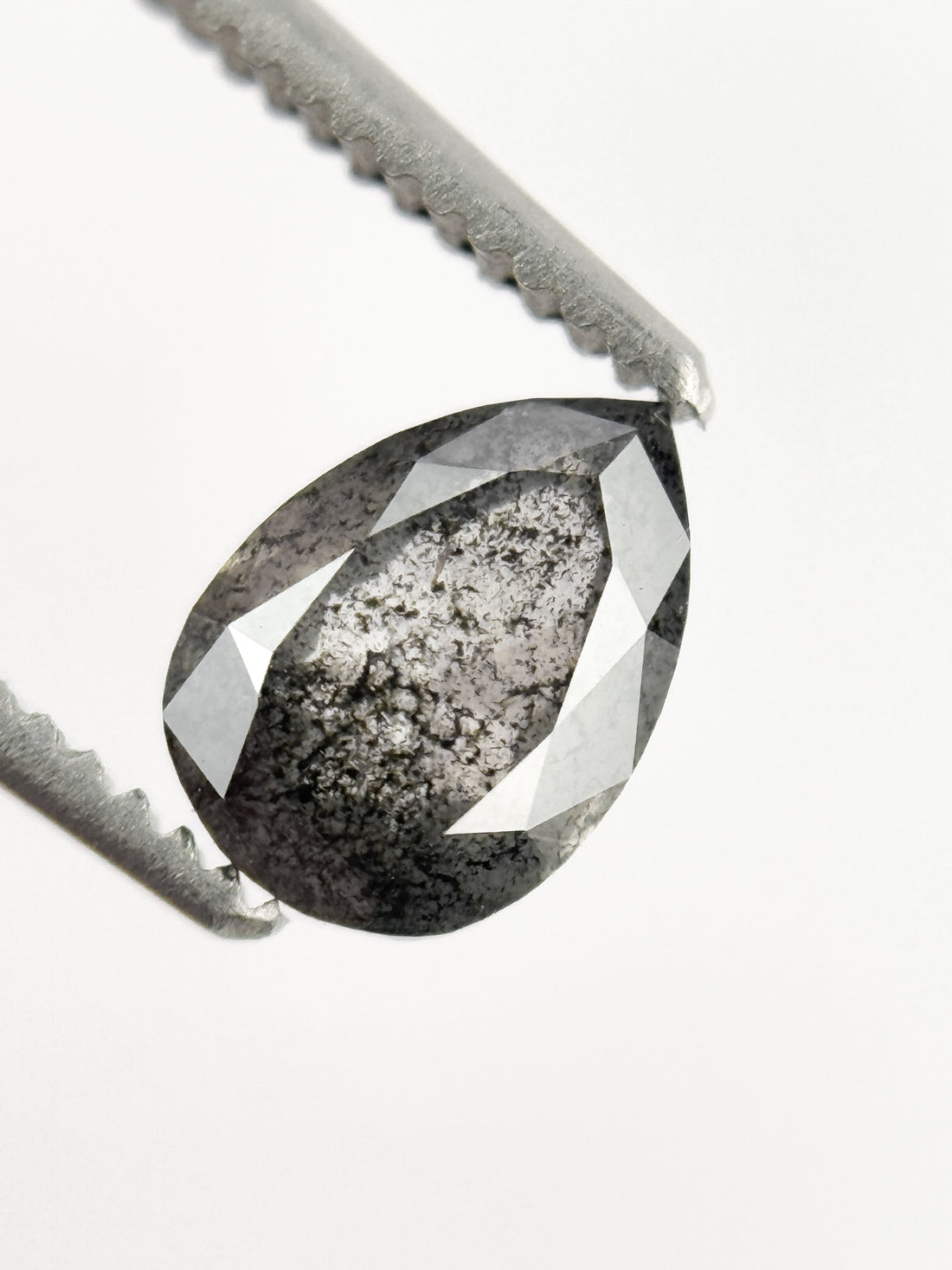 0.76 Ct Pear Rose Cut Grey Natural Inspire Diamond