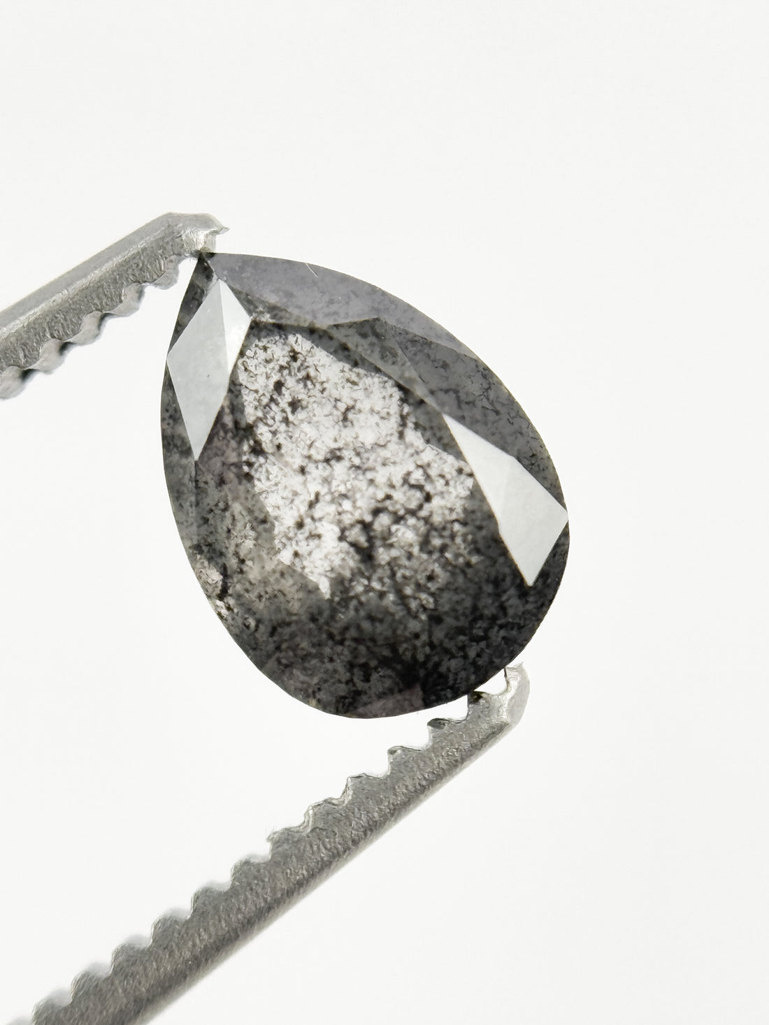 0.76 Ct Pear Rose Cut Grey Natural Inspire Diamond