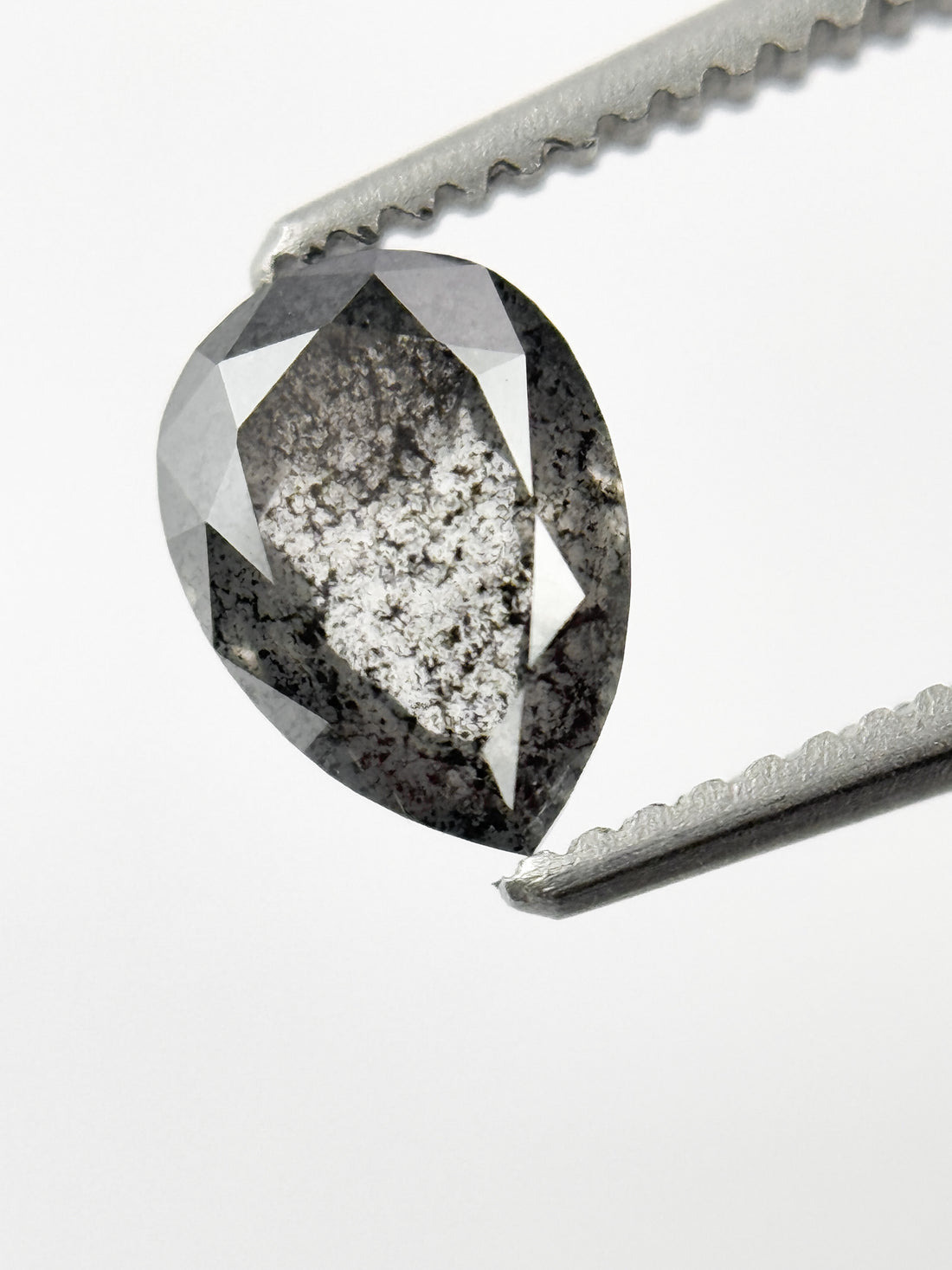 0.76 Ct Pear Rose Cut Grey Natural Inspire Diamond