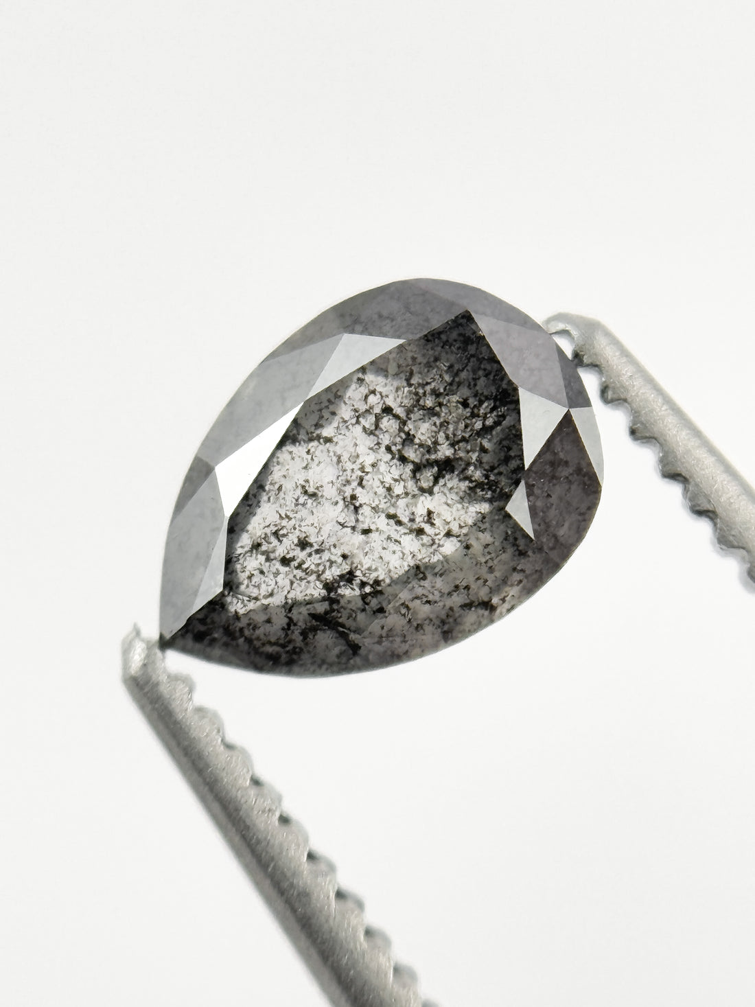 0.76 Ct Pear Rose Cut Grey Natural Inspire Diamond