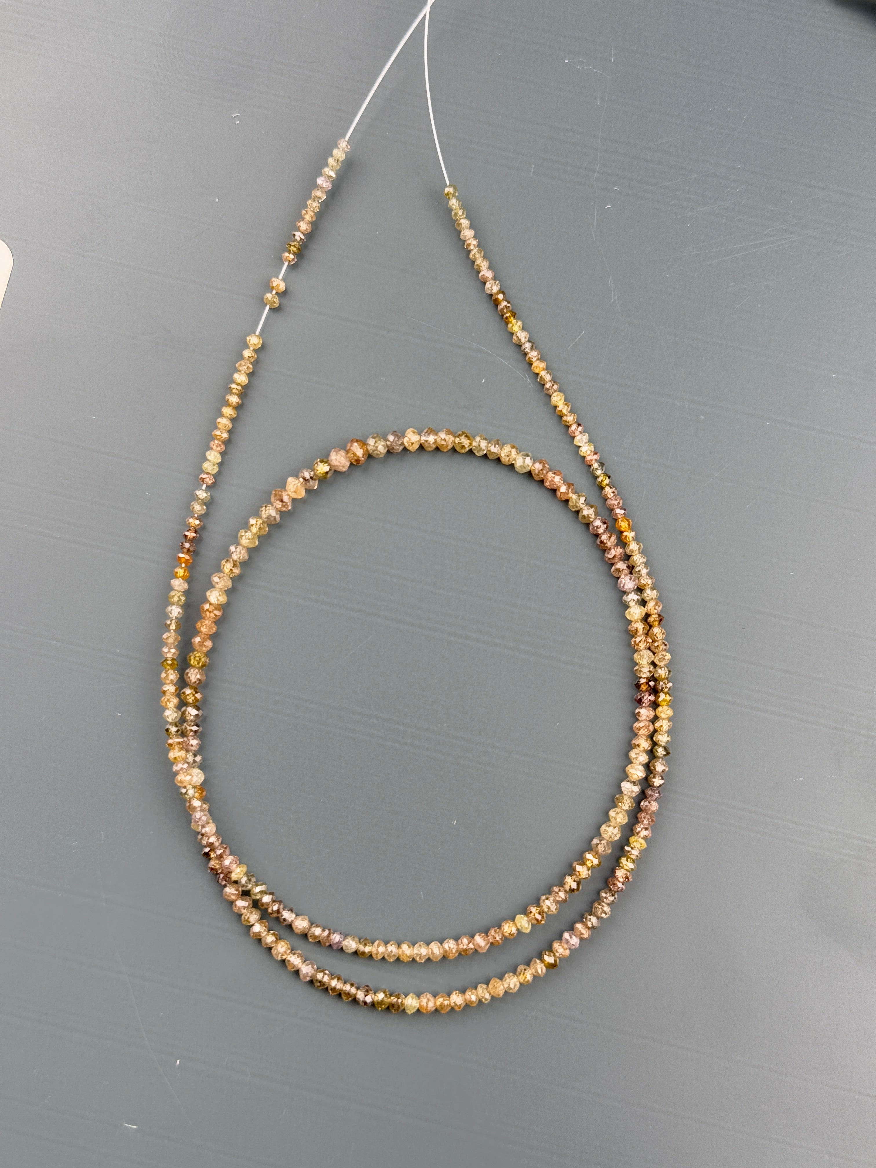 2.5 MM Round Beads Rose Cut Mix Natural Fancy Diamond