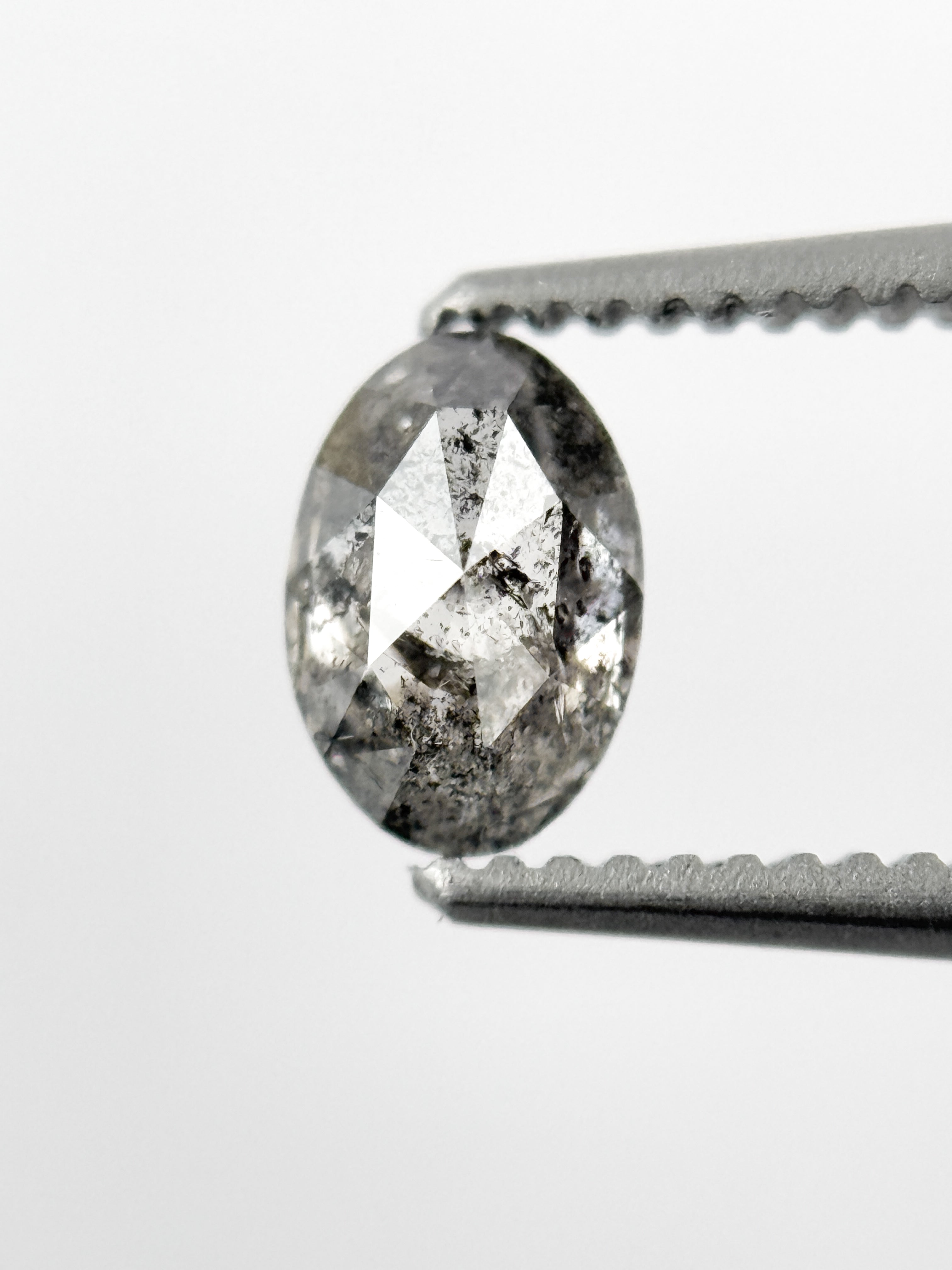0.46 Ct Oval Rose Cut Grey Natural Minimalist Diamond