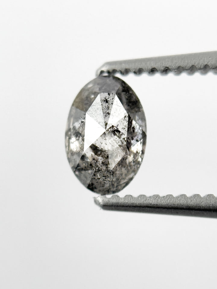 0.46 Ct Oval Rose Cut Grey Natural Minimalist Diamond