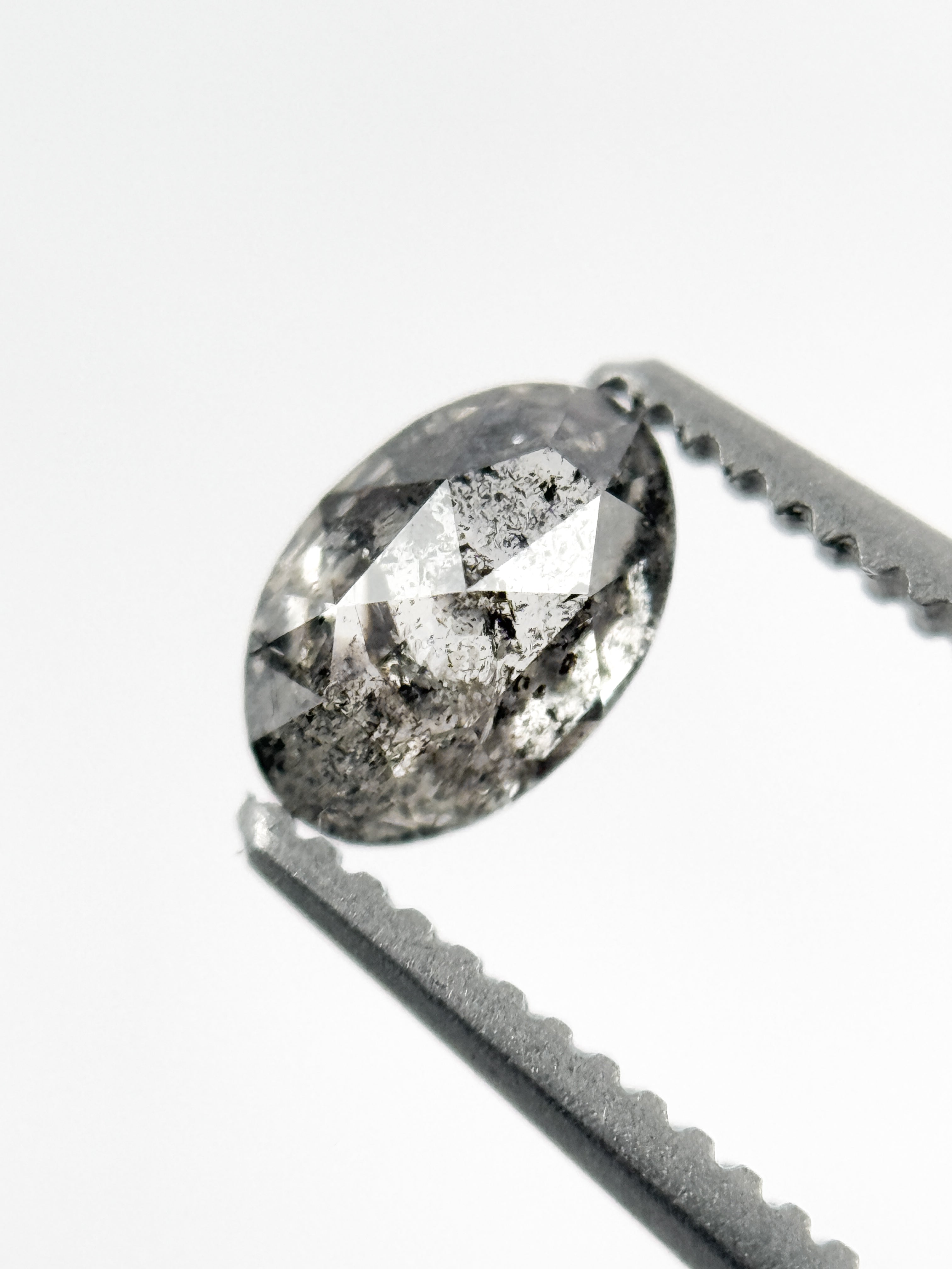 0.46 Ct Oval Rose Cut Grey Natural Minimalist Diamond