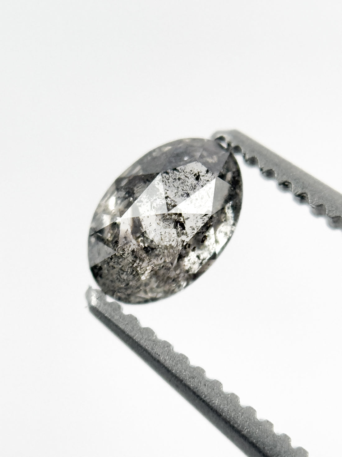 0.46 Ct Oval Rose Cut Grey Natural Minimalist Diamond