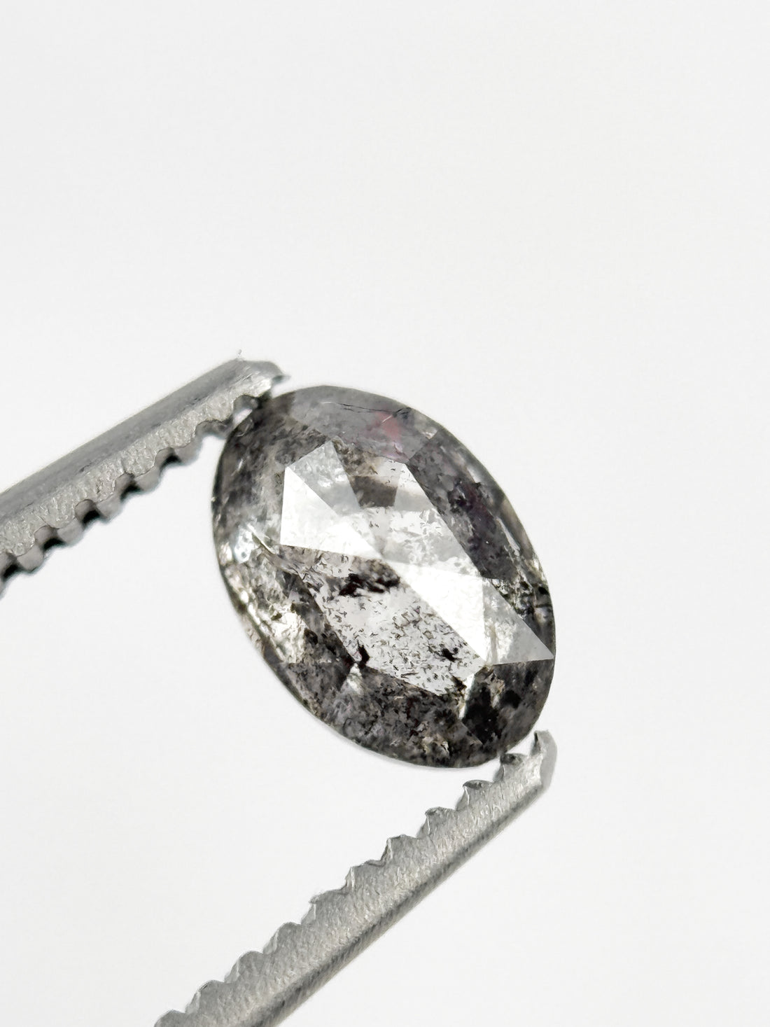 0.46 Ct Oval Rose Cut Grey Natural Minimalist Diamond