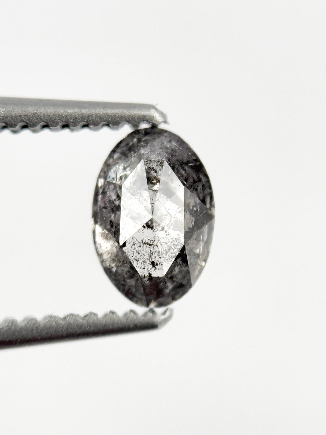 0.46 Ct Oval Rose Cut Grey Natural Minimalist Diamond