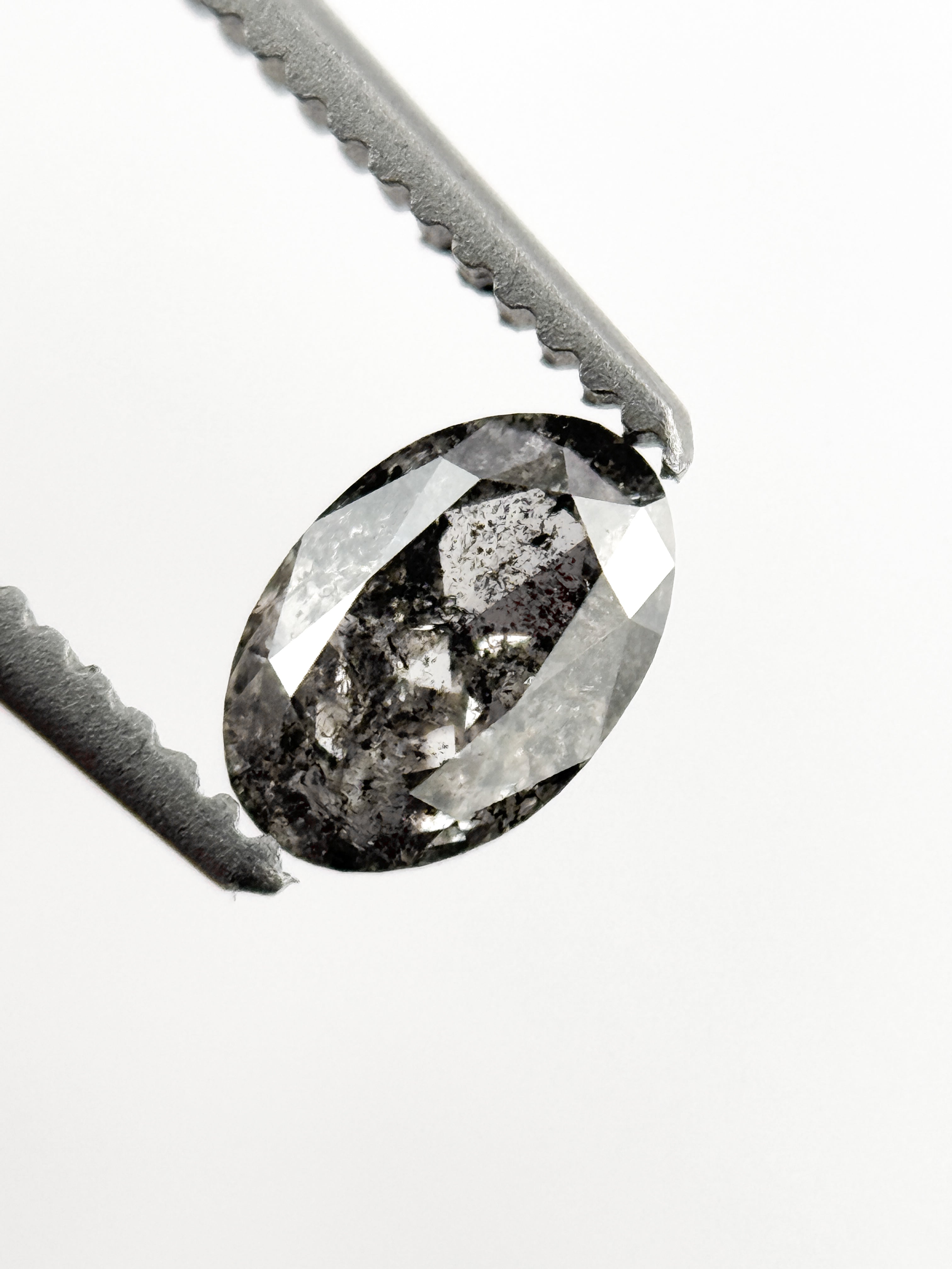0.46 Ct Oval Rose Cut Grey Natural Minimalist Diamond