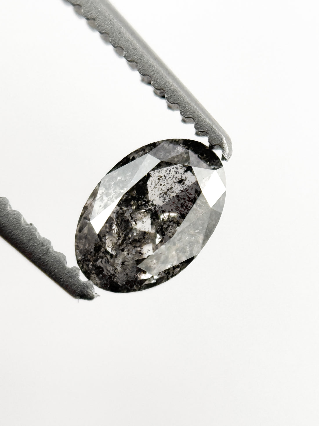 0.46 Ct Oval Rose Cut Grey Natural Minimalist Diamond
