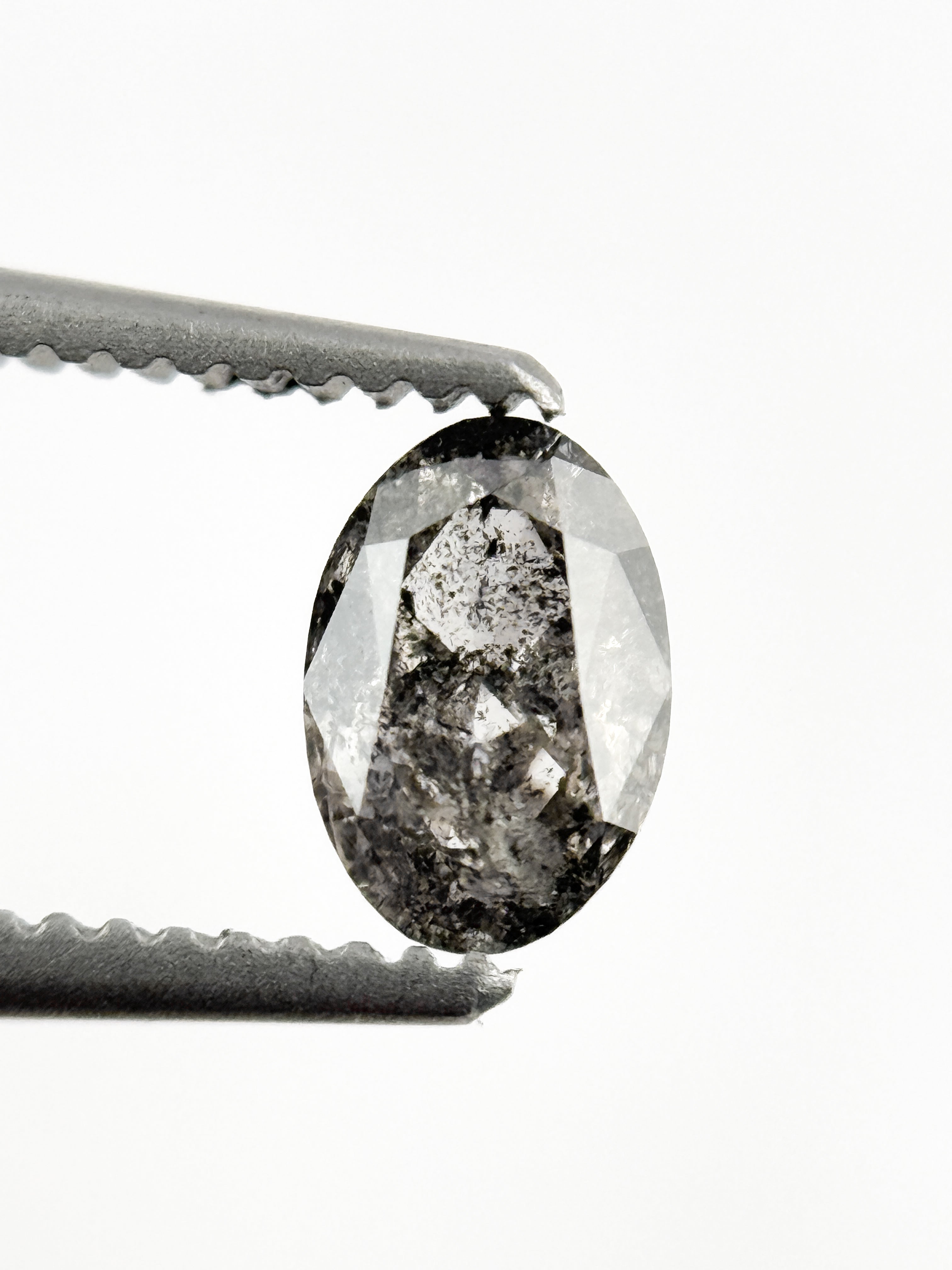 0.46 Ct Oval Rose Cut Grey Natural Minimalist Diamond