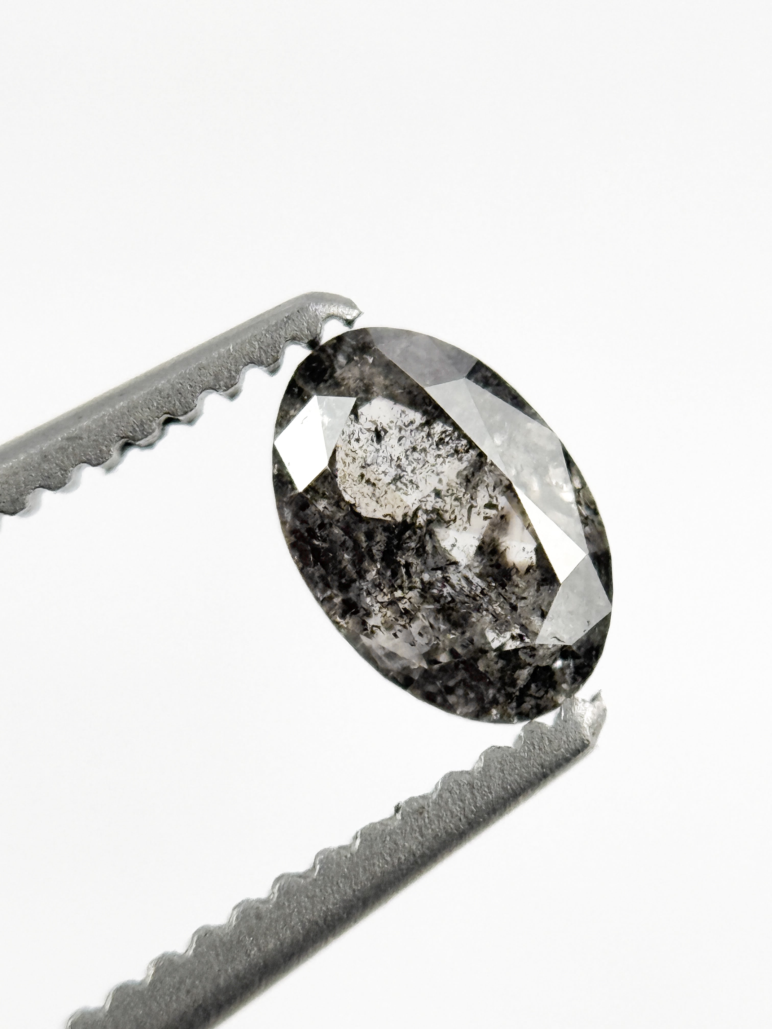 0.46 Ct Oval Rose Cut Grey Natural Minimalist Diamond